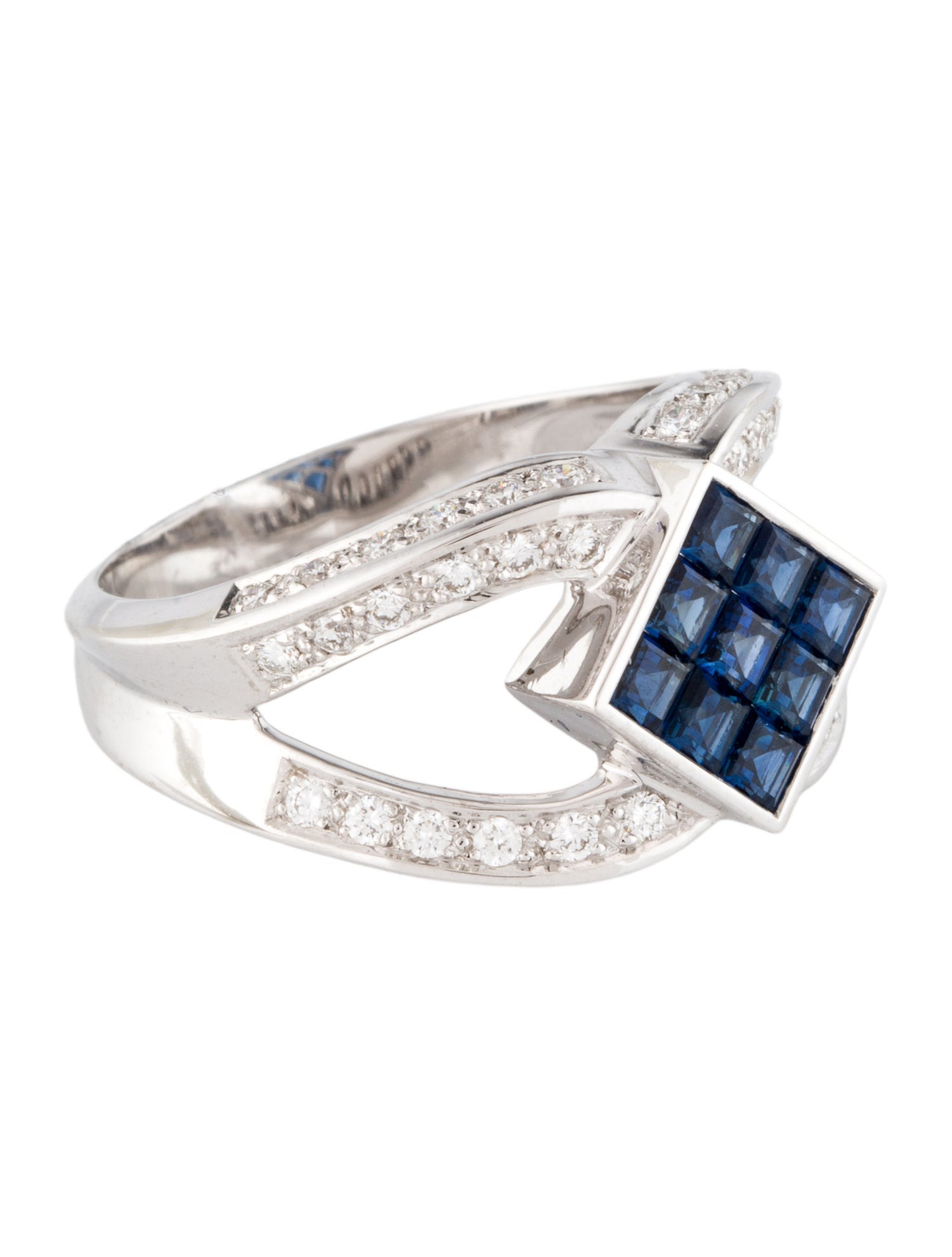 Ring 18K Sapphire & Diamond Cocktail Ring