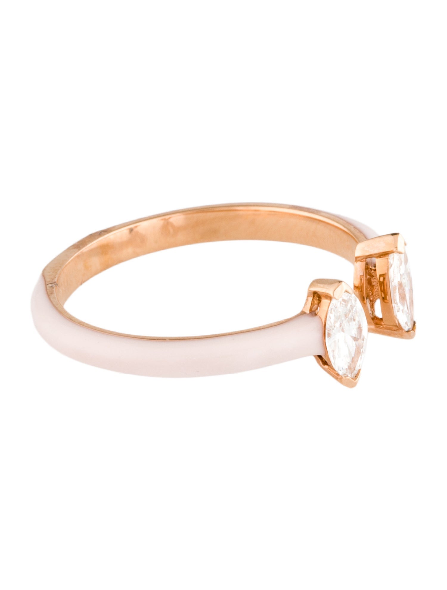 Ring 18K Enamel & Diamond Duo