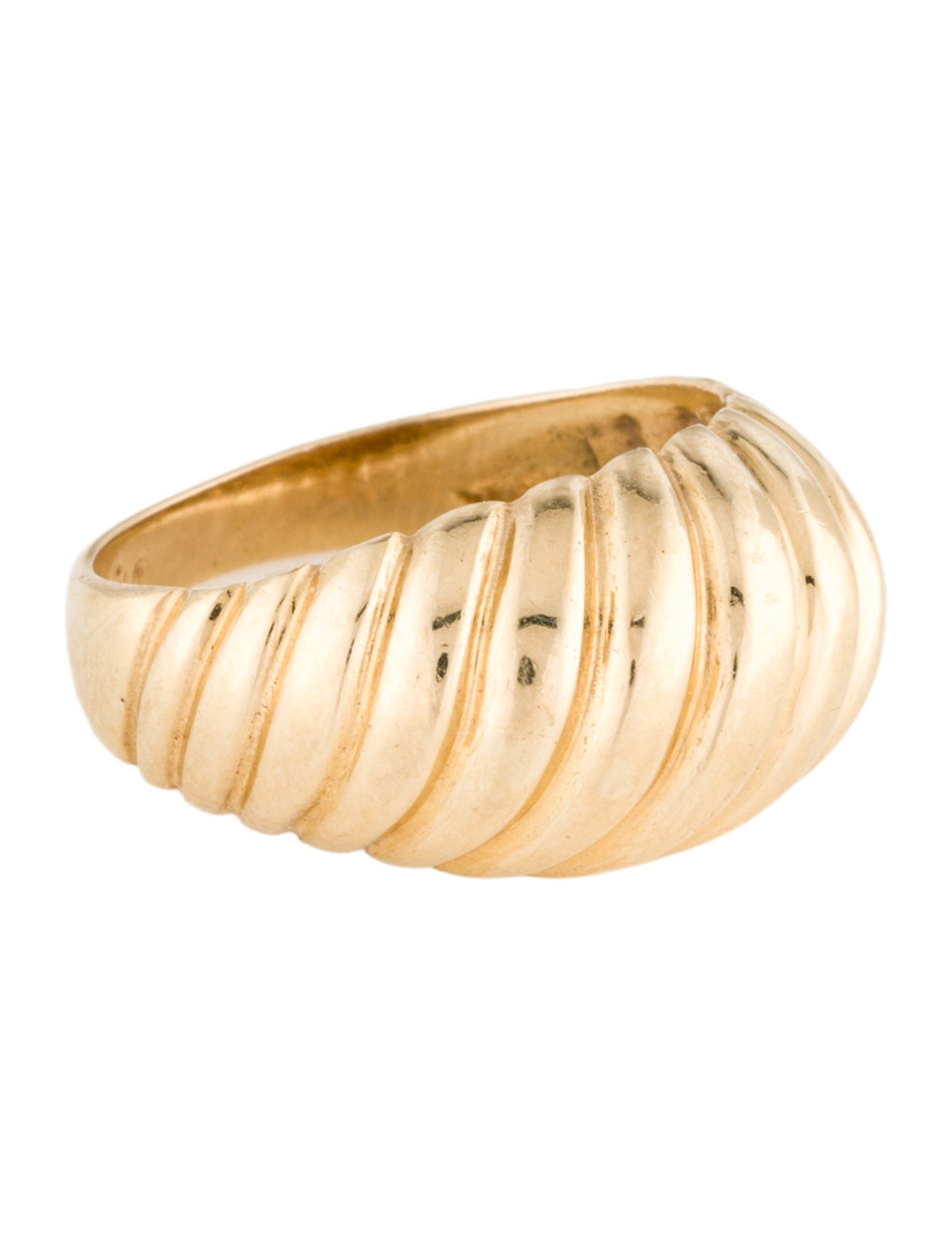 Ring 14K Wide Ribbed Band
