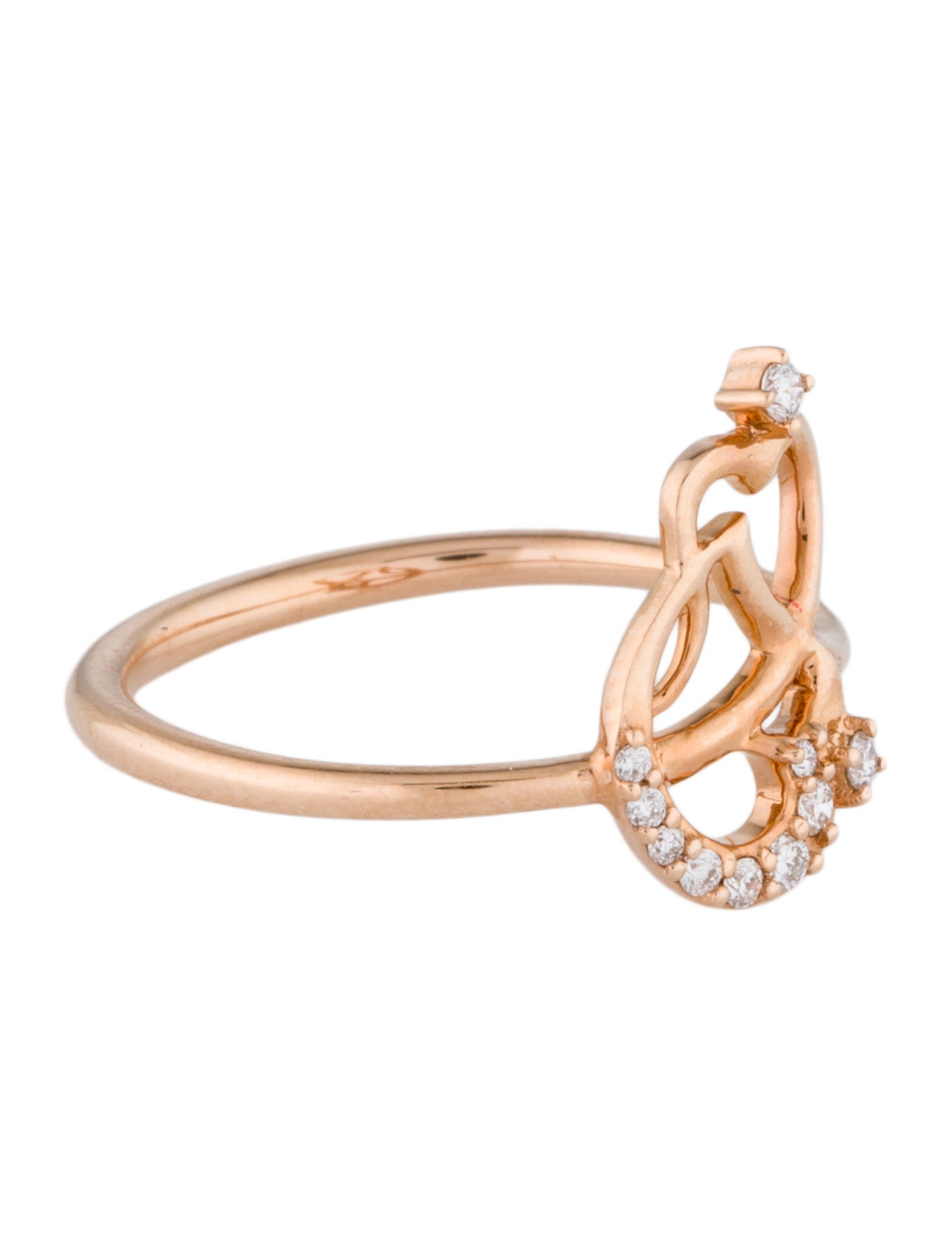 Ring 18K Diamond Hearts Cocktail Ring