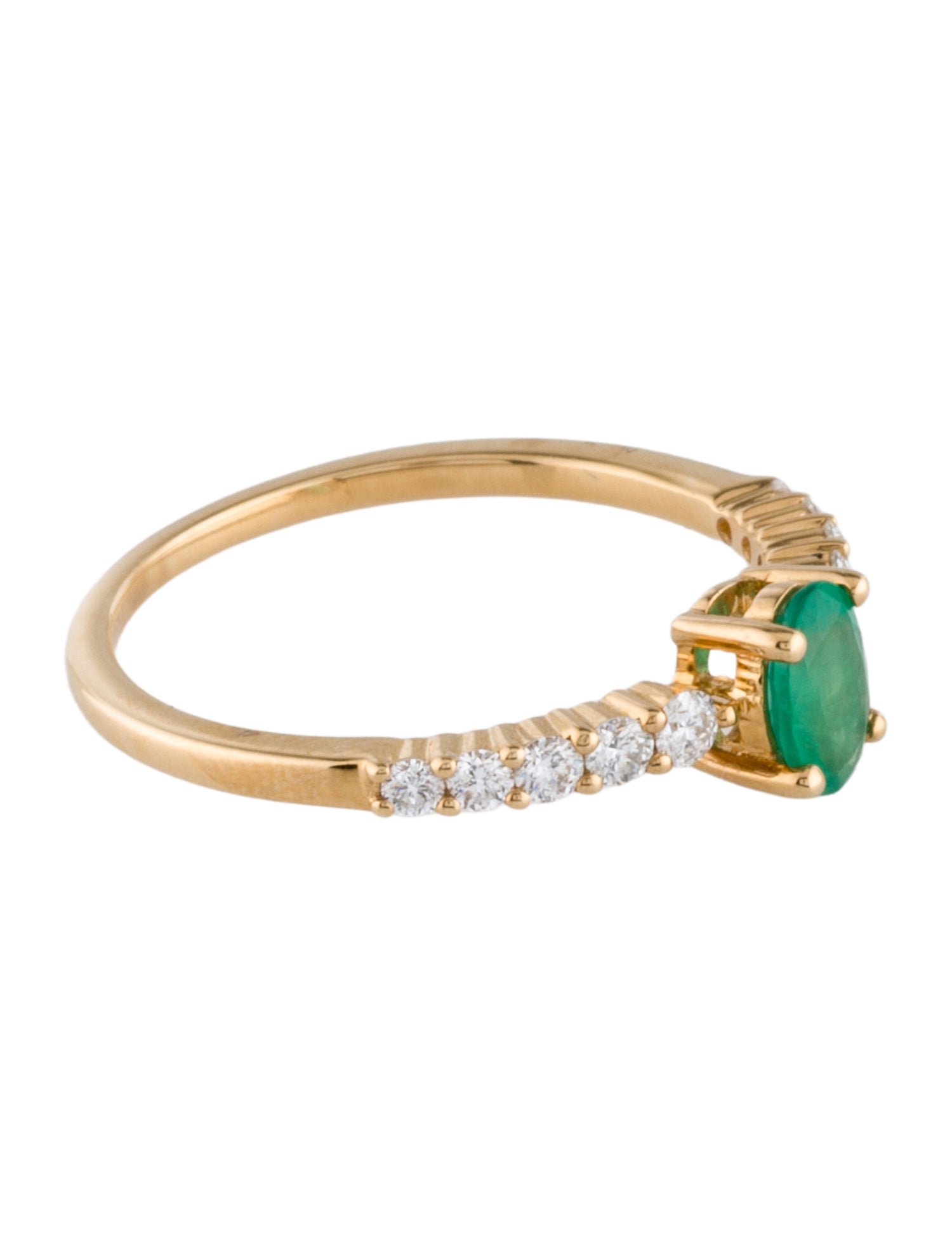 Ring 18K Emerald & Diamond Cocktail