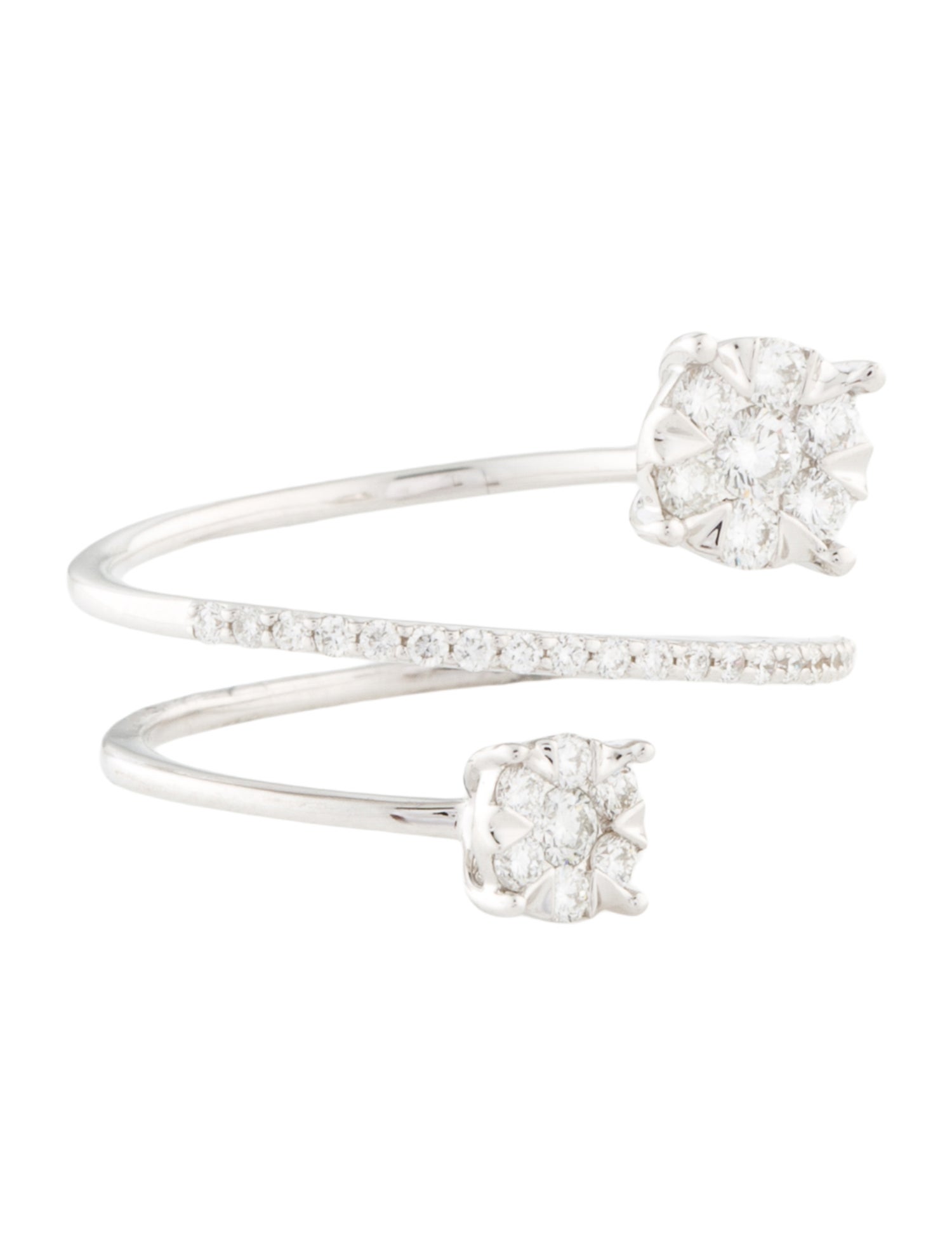 Ring 14K Diamond Spiral Band