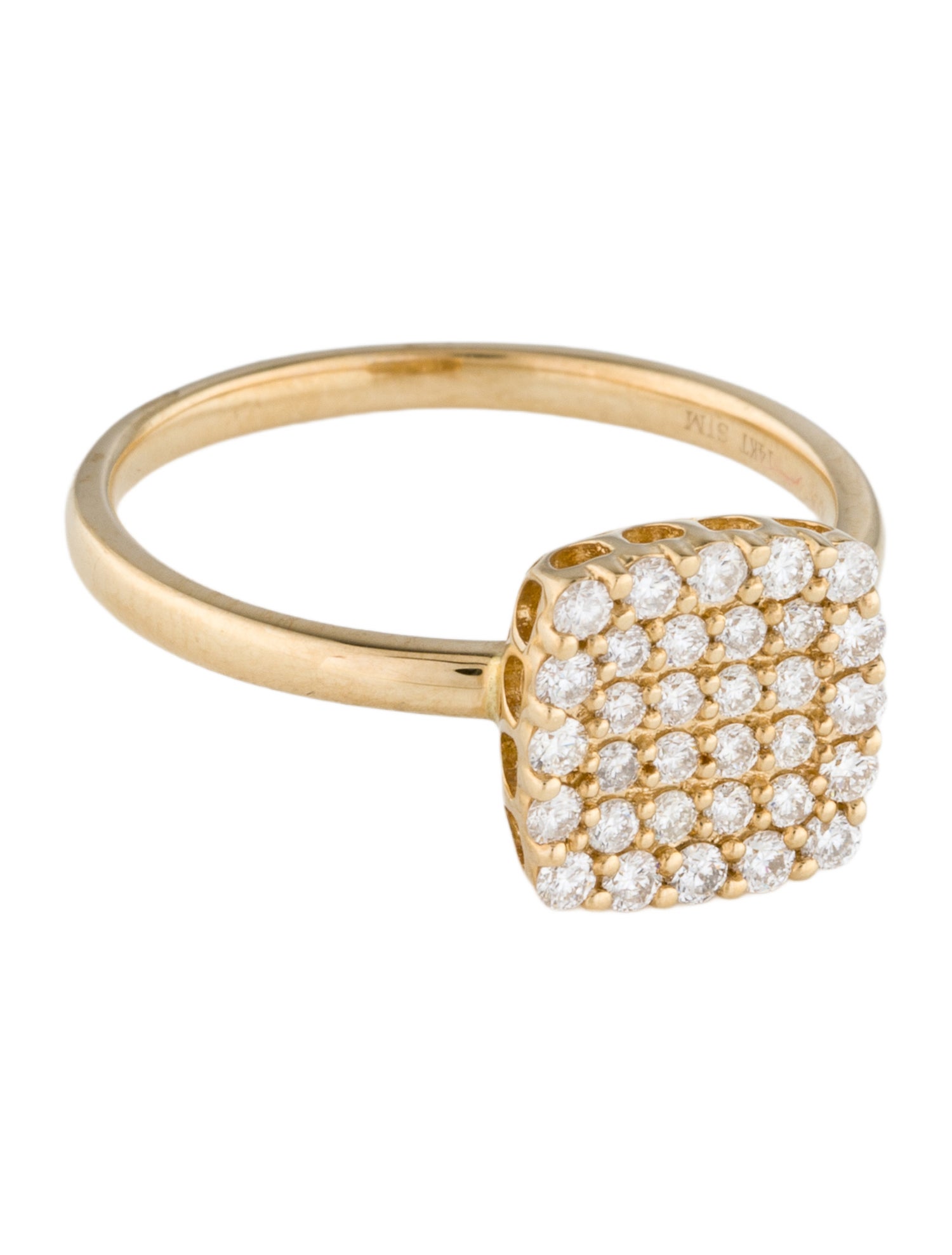 Ring 14K Diamond Square Cocktail Ring