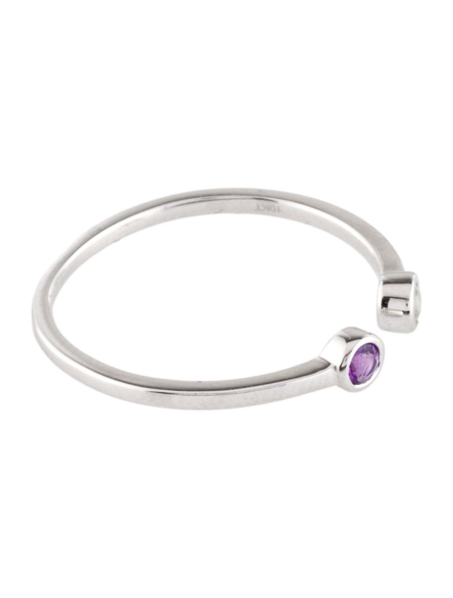 Ring 10K Amethyst & Topaz Open Band