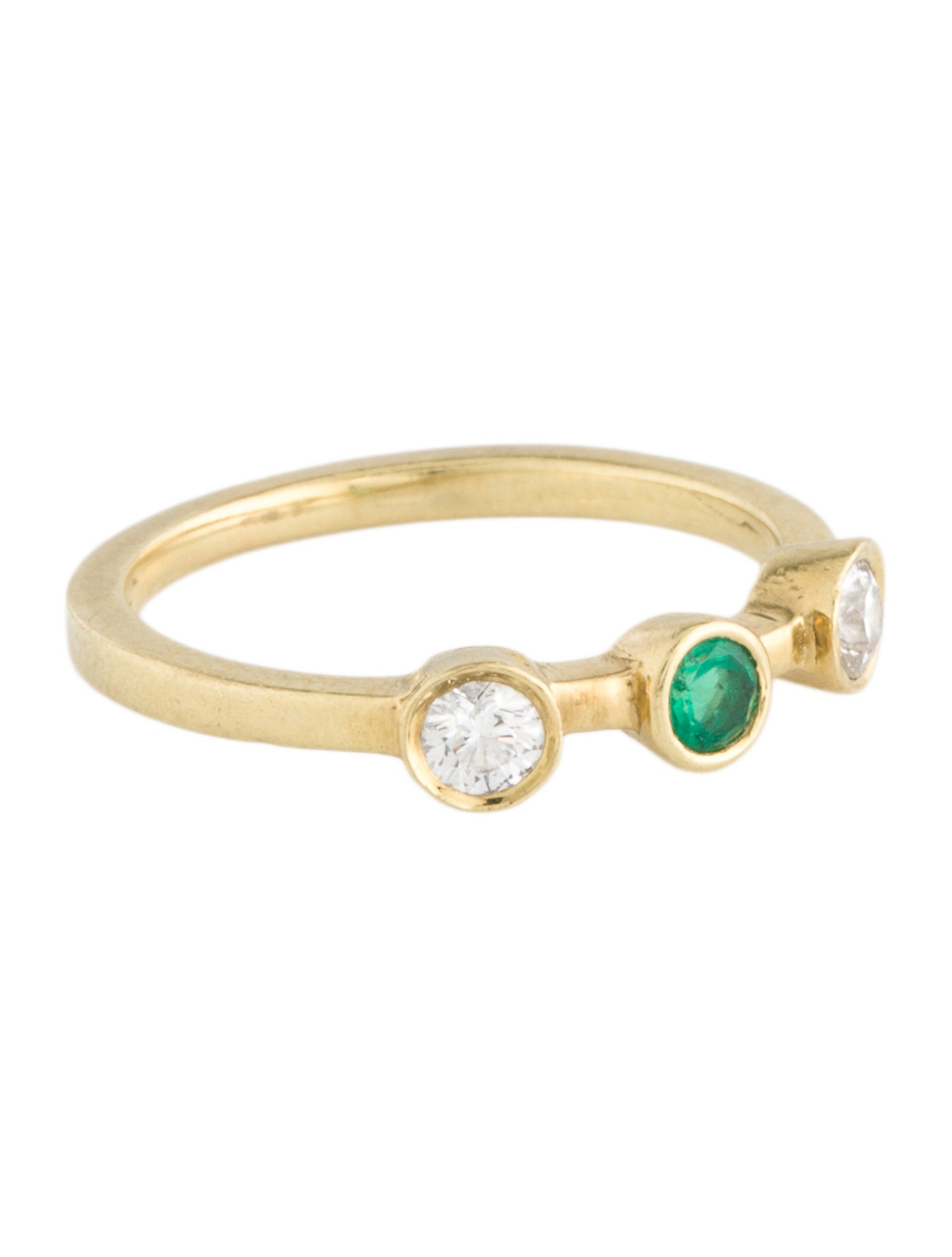 Ring 18K Emerald & Diamond Band