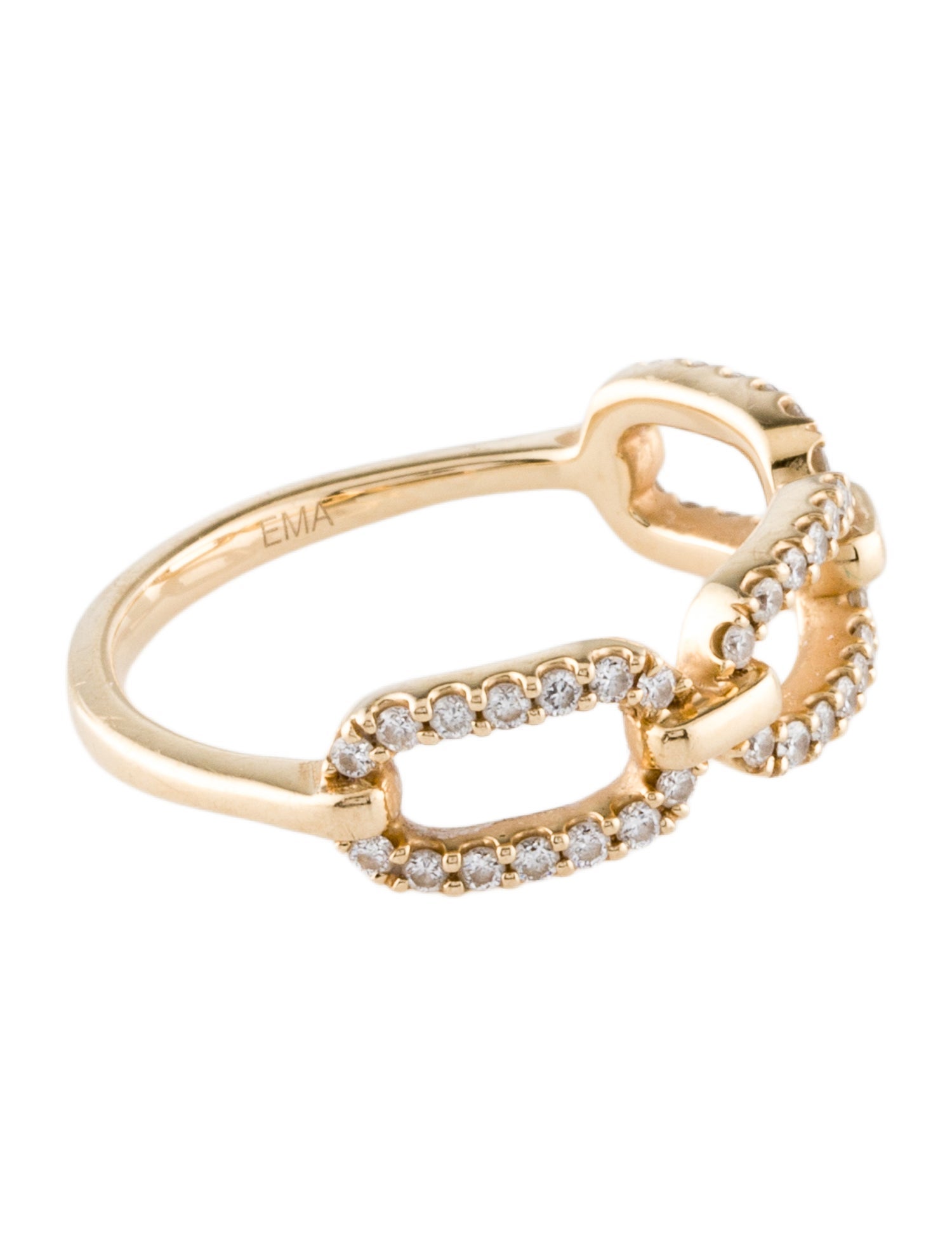 Ring 14K Diamond Chain Link Band