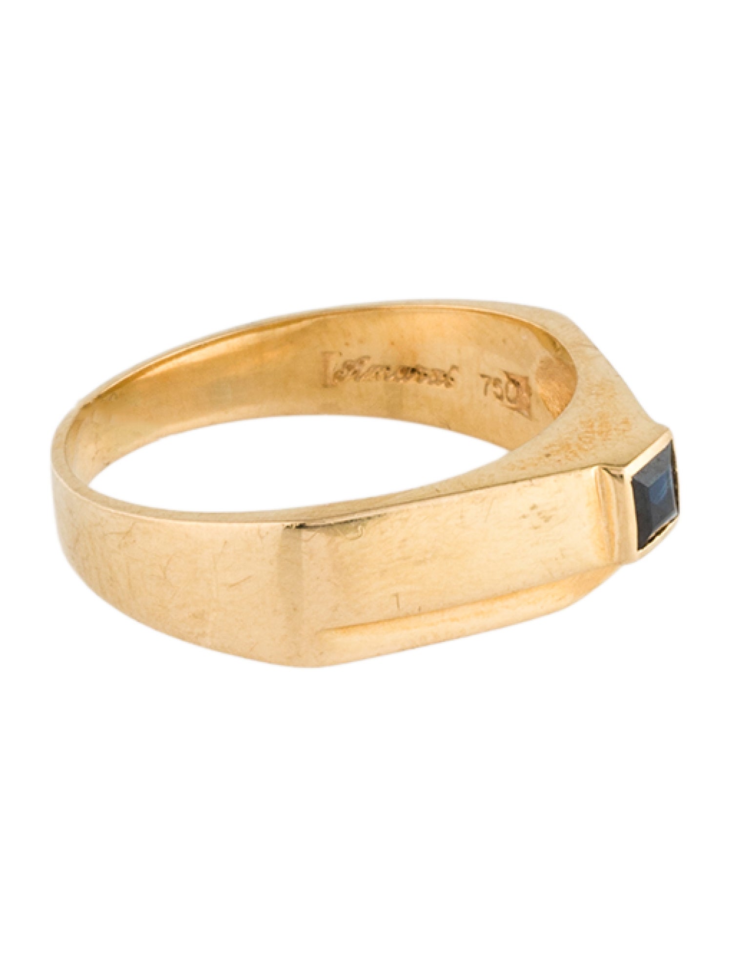 Ring 18K Sapphire Square Cocktail
