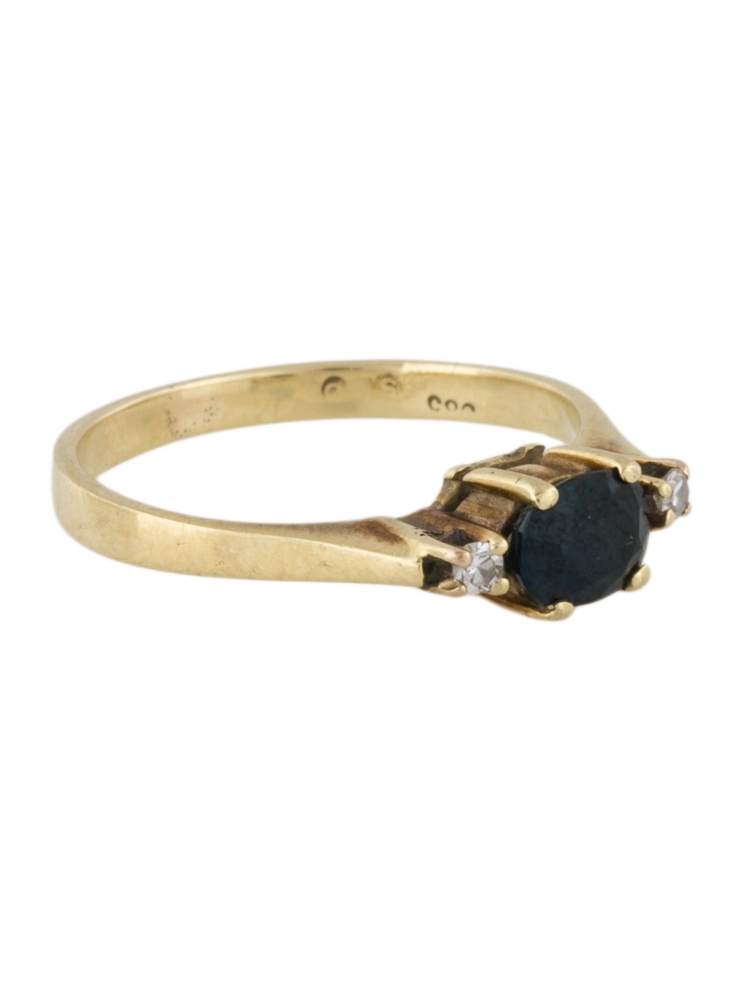 Ring 14K Sapphire & Diamond Cocktail