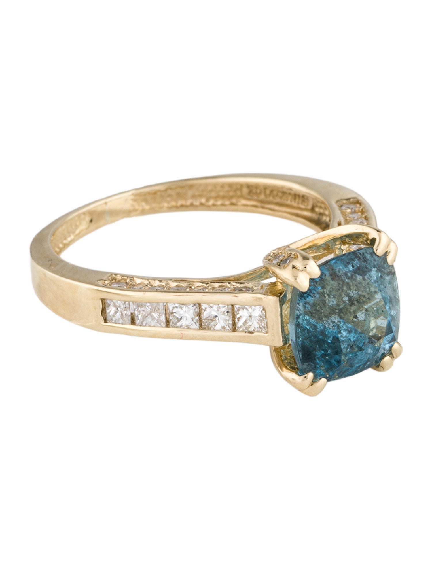 Ring 14K 2.37Ct Aquamarine & Diamond Cocktail