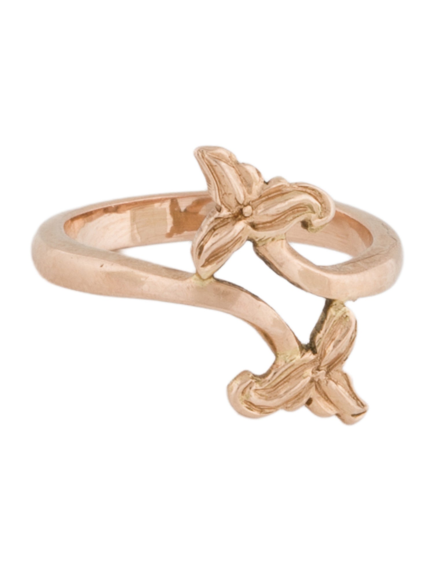 Ring Vintage 14K Leaf Bypass