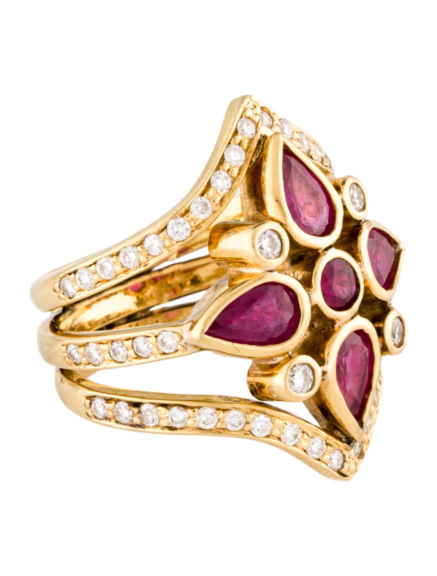 Ring 18K 1.86ctw Ruby & Diamond Cocktail Ring