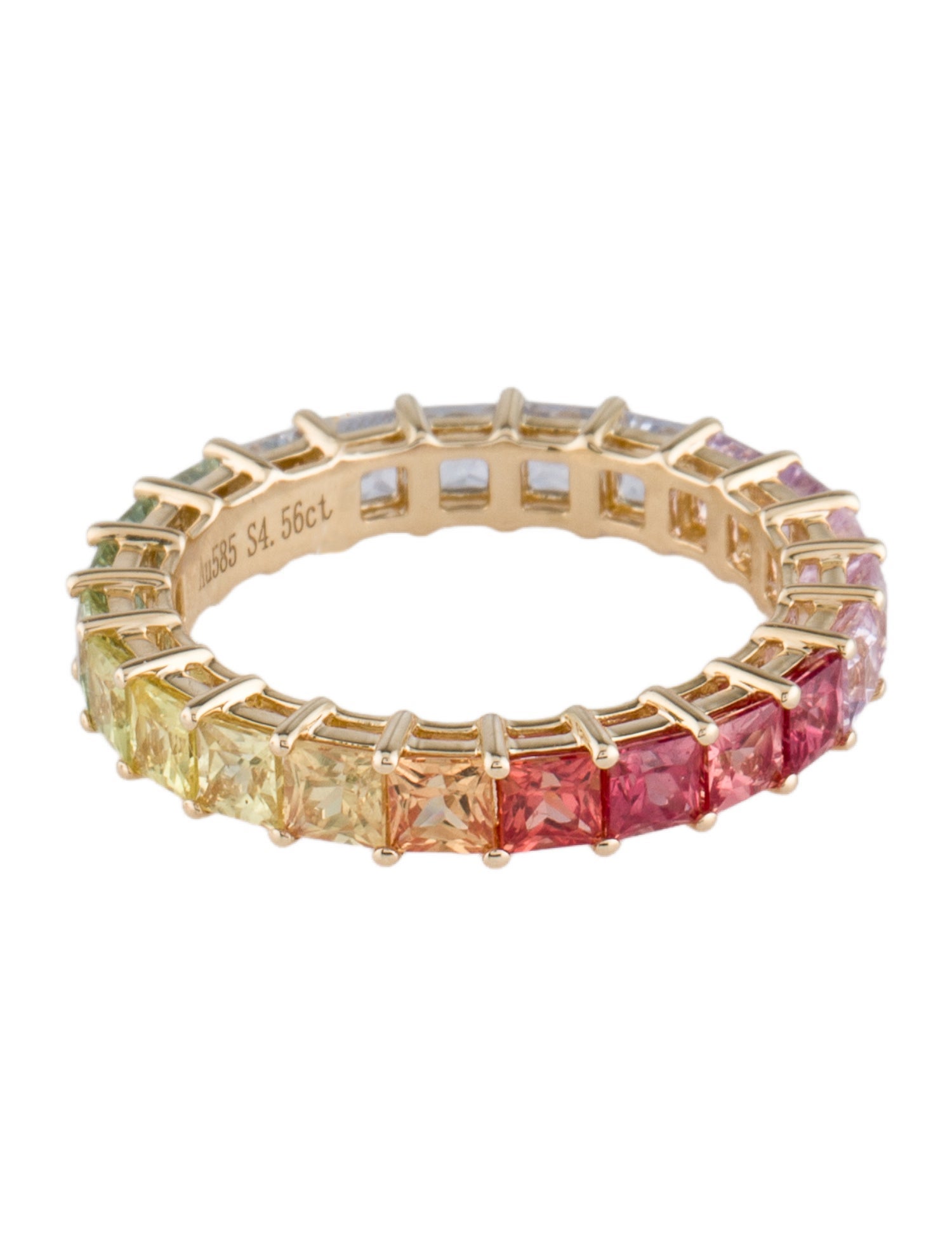 Ring 14K 4.56ctw Sapphire Rainbow Eternity Band