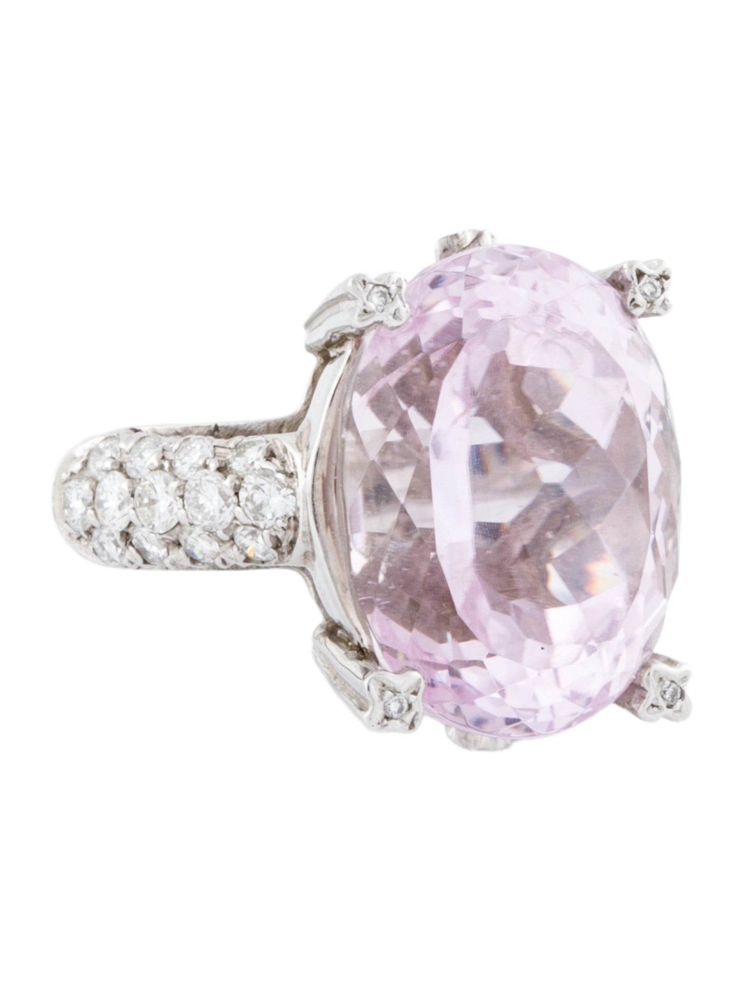 Ring 14K 13.83ct Kunzite & Diamond Cocktail