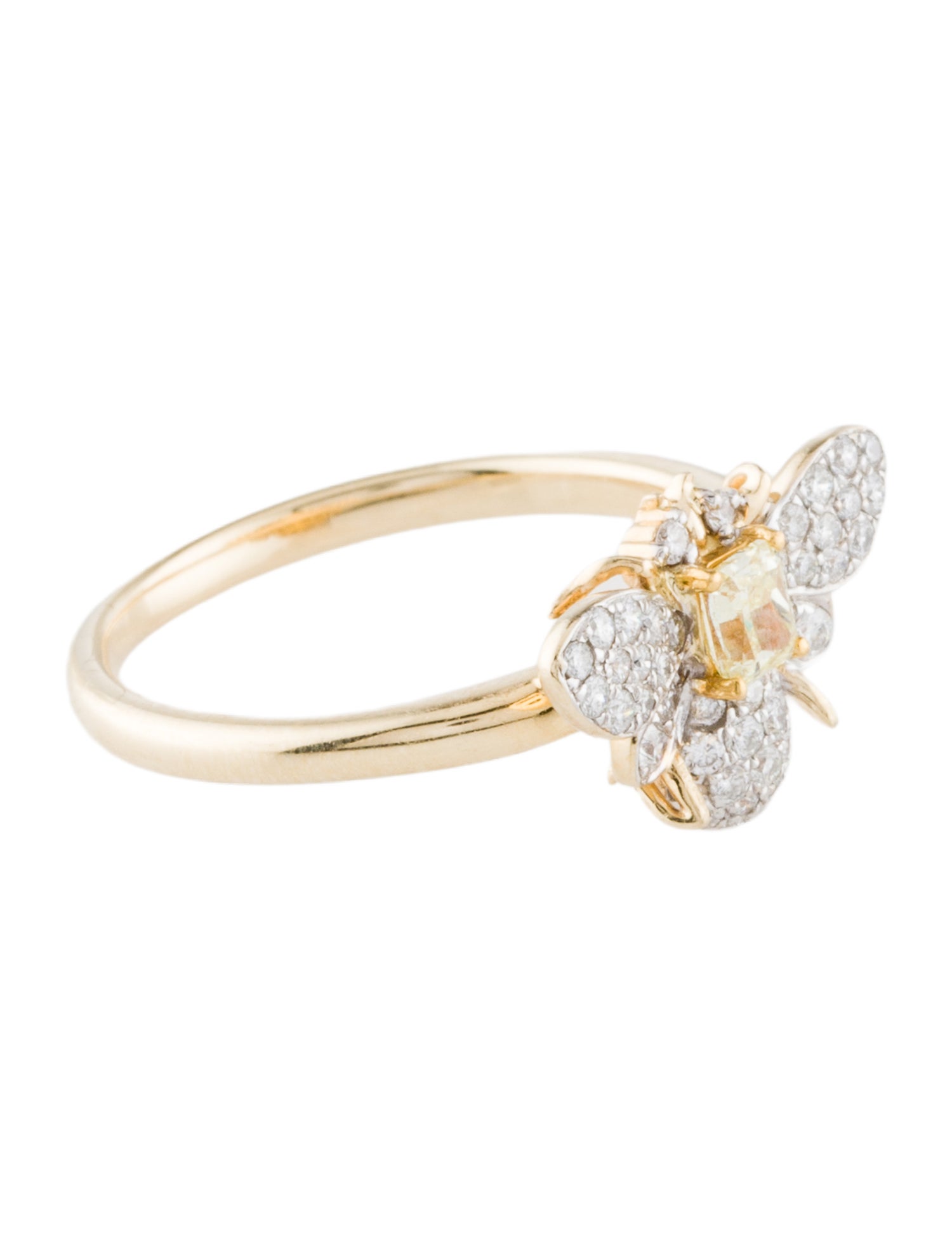 Ring 14K Diamond & Diamond Bee Cocktail