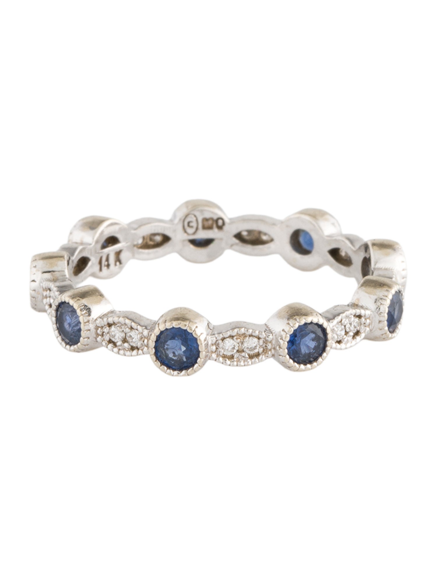 Ring 14K Sapphire & Diamond Eternity Band