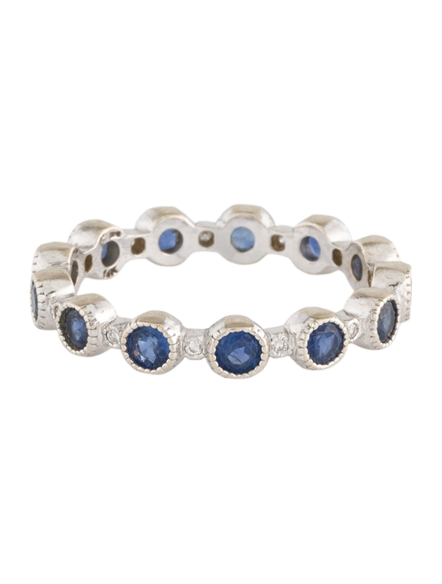 Ring 14K Sapphire & Diamond Eternity Band