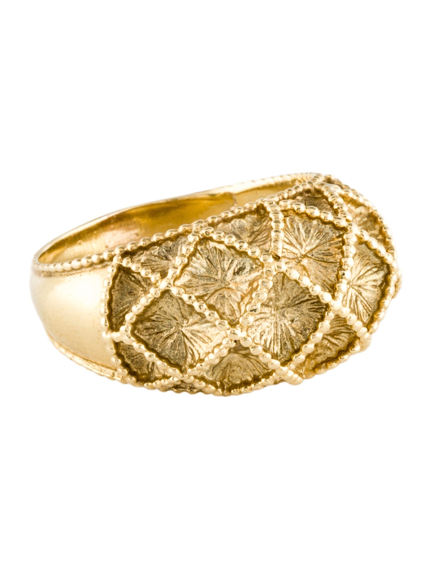 Ring 18K Textured Dome Cocktail