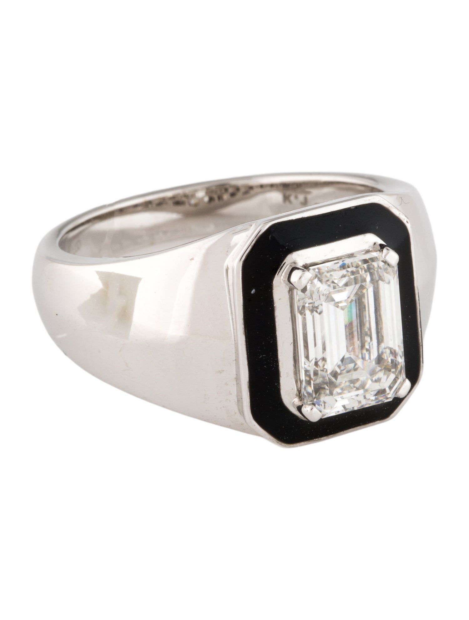 Ring 14K 3.01ct Lab-Grown Diamond Signet Ring