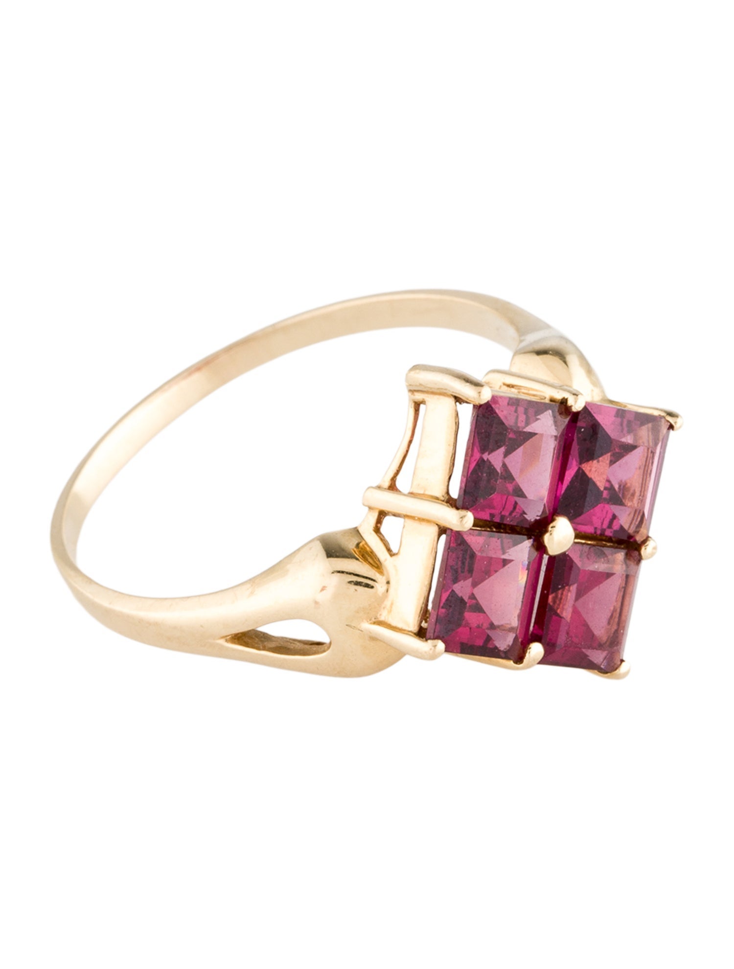 Ring 14K 3.41ctw Garnet Square Cocktail