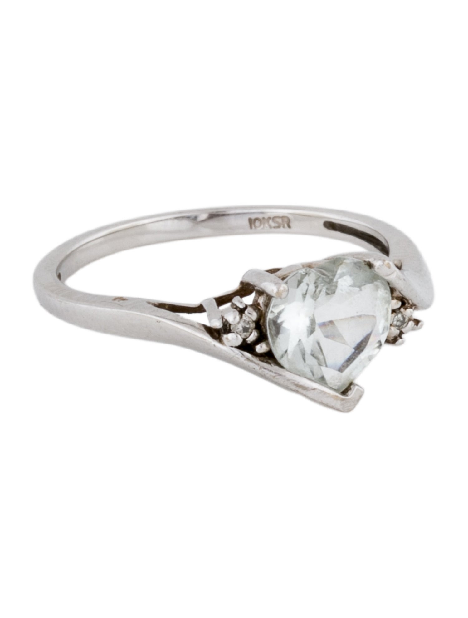 Ring 10K Goshenite & Diamond Cocktail