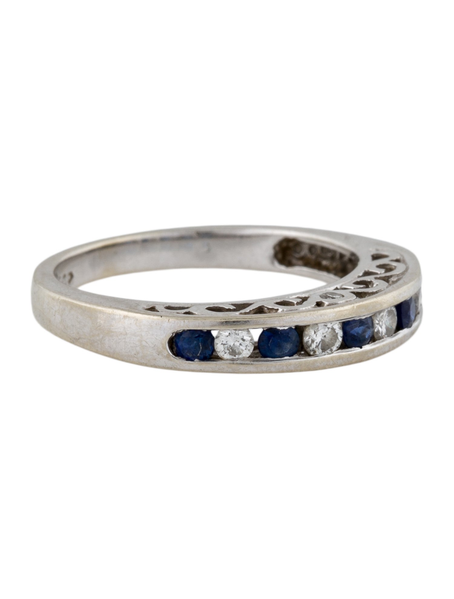 Ring 14K Sapphire & Diamond Band
