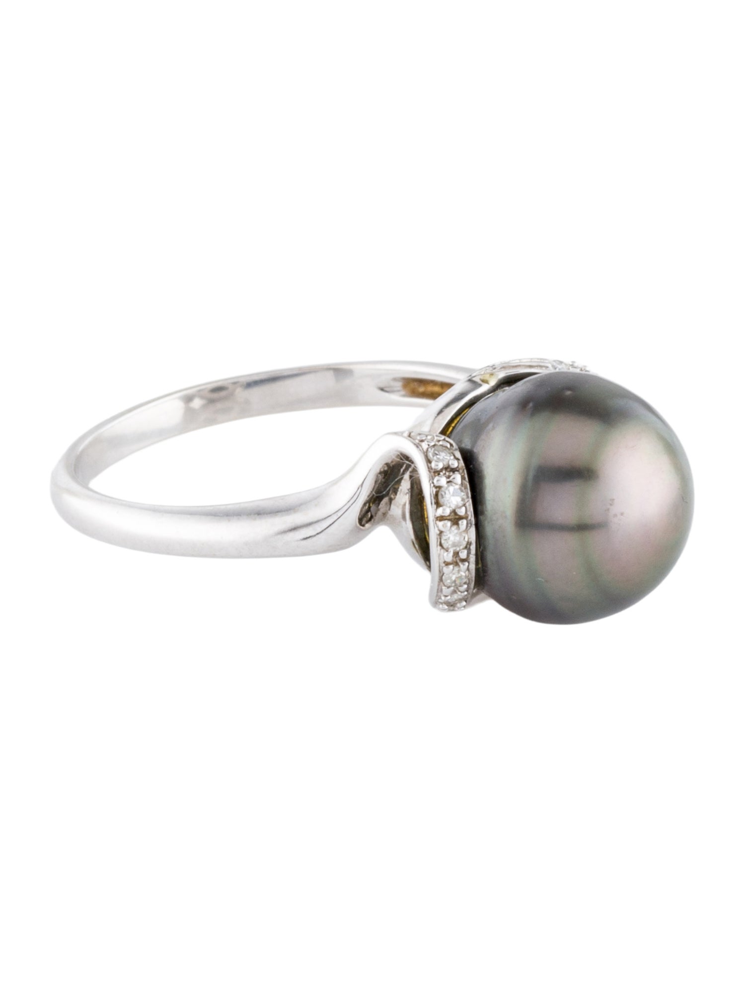 Ring 14K Pearl & Diamond Cocktail
