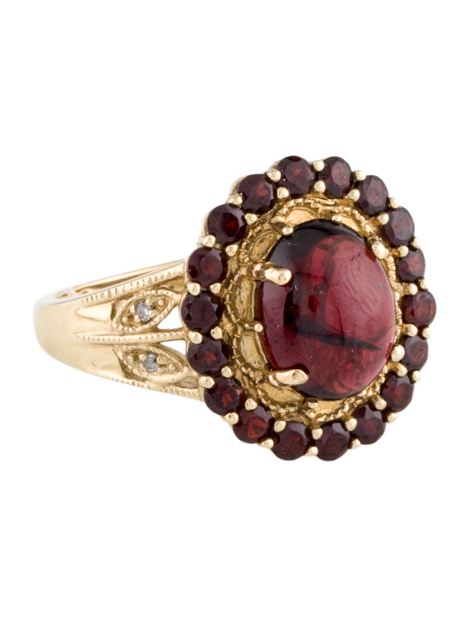 Ring 10K Garnet Cocktail