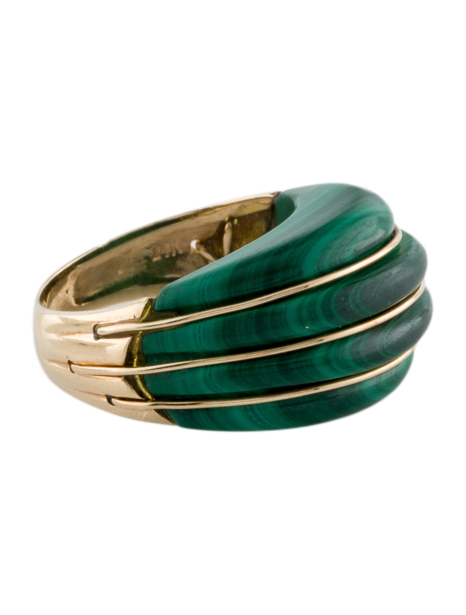 Ring 14K Malachite Cocktail Ring