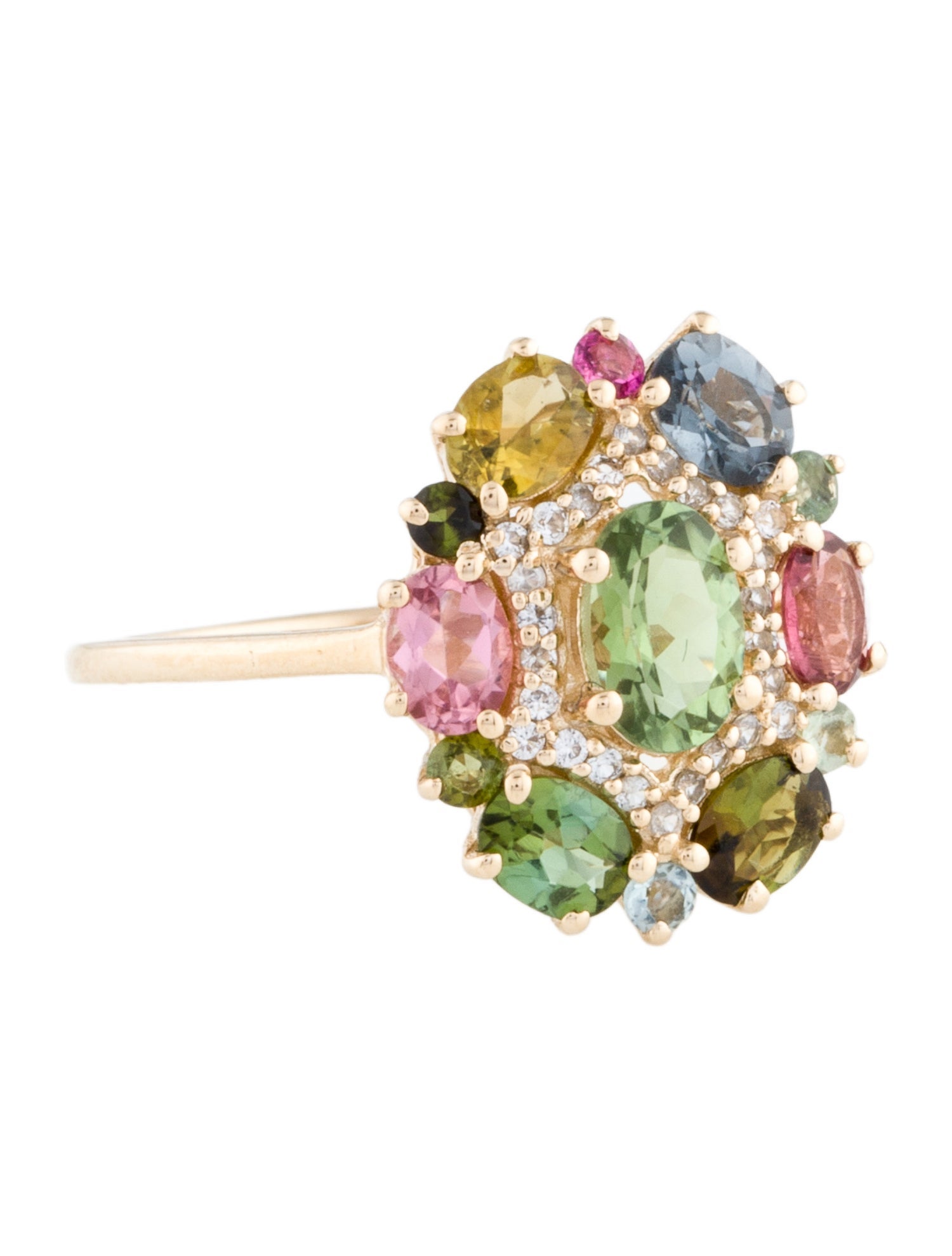 Ring 14K Tourmaline & Sapphire Cocktail