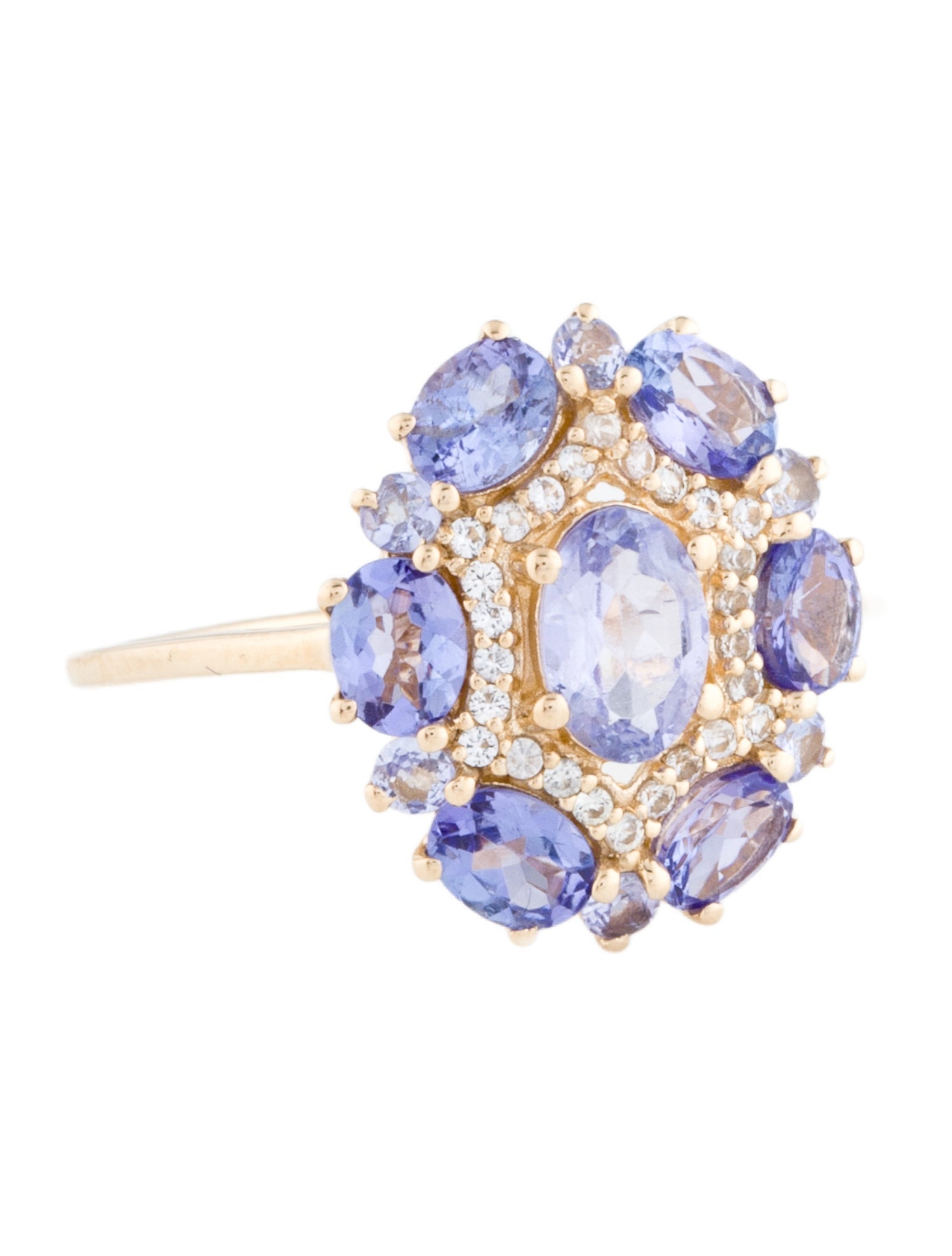 Ring 14K 1.63ct Tanzanite & Sapphire Cocktail