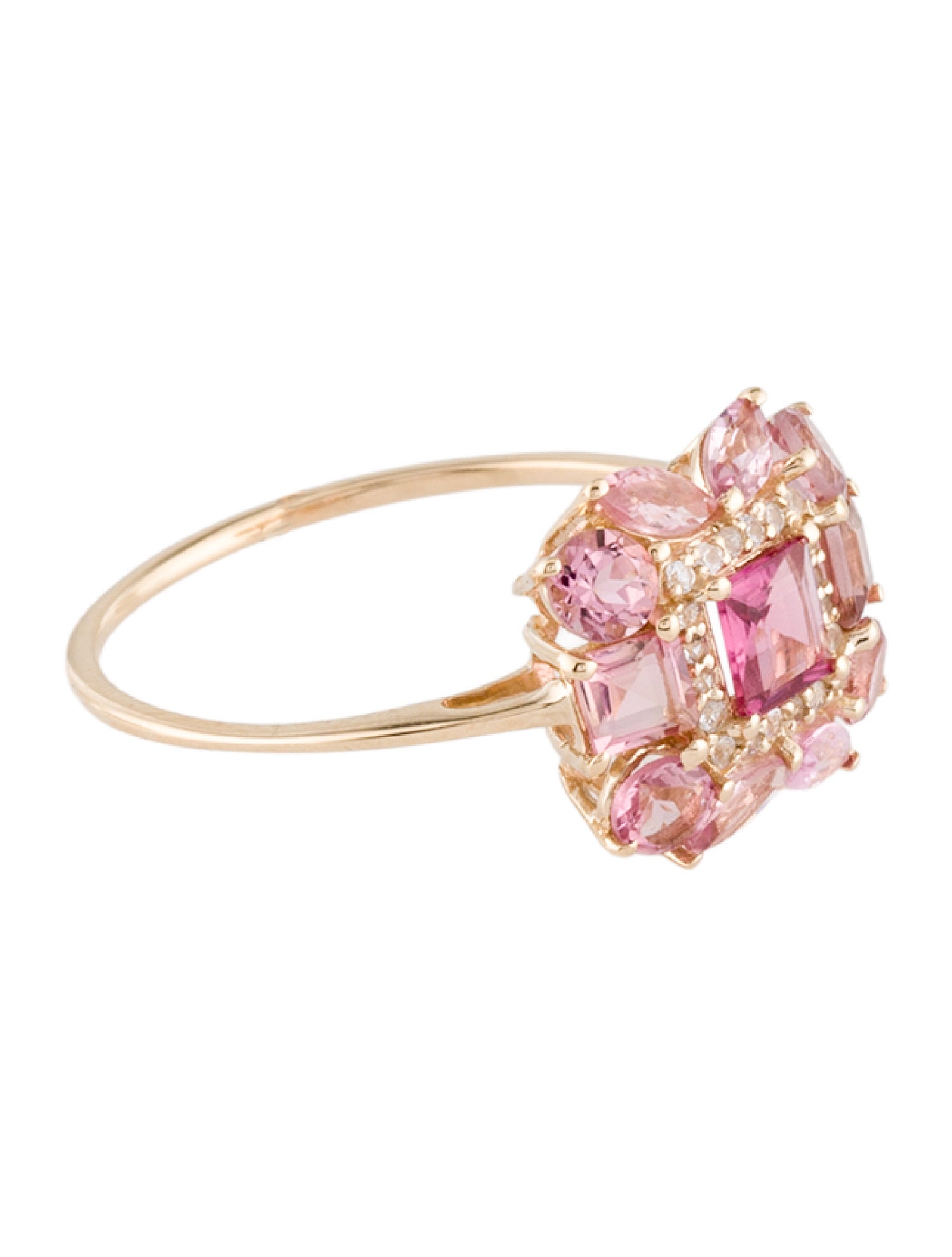 Ring 14K 1.53ctw Tourmaline & Sapphire Cocktail Ring w/ Tags