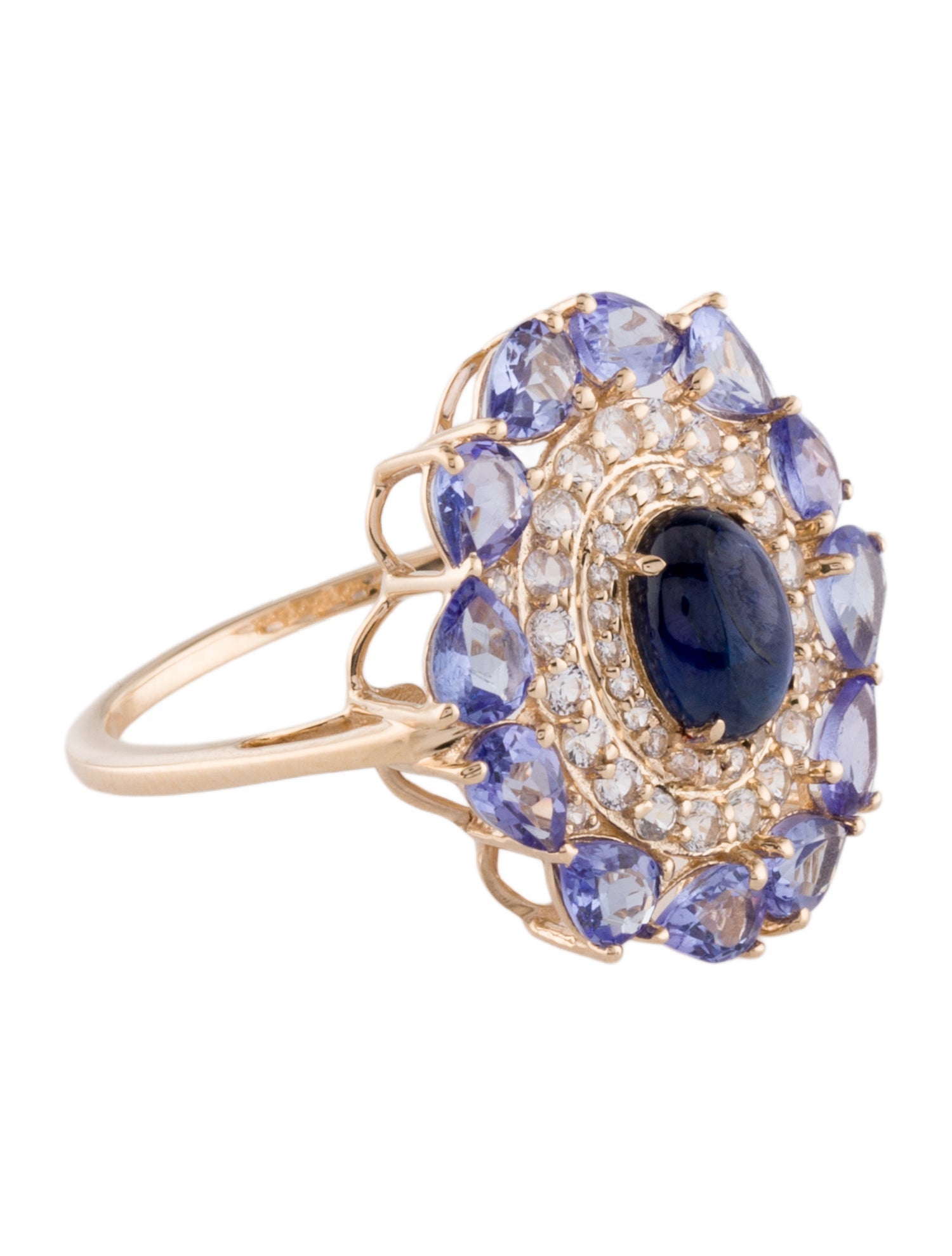 Ring 14K 1.53ctw Sapphire & Tanzanite Cocktail Ring