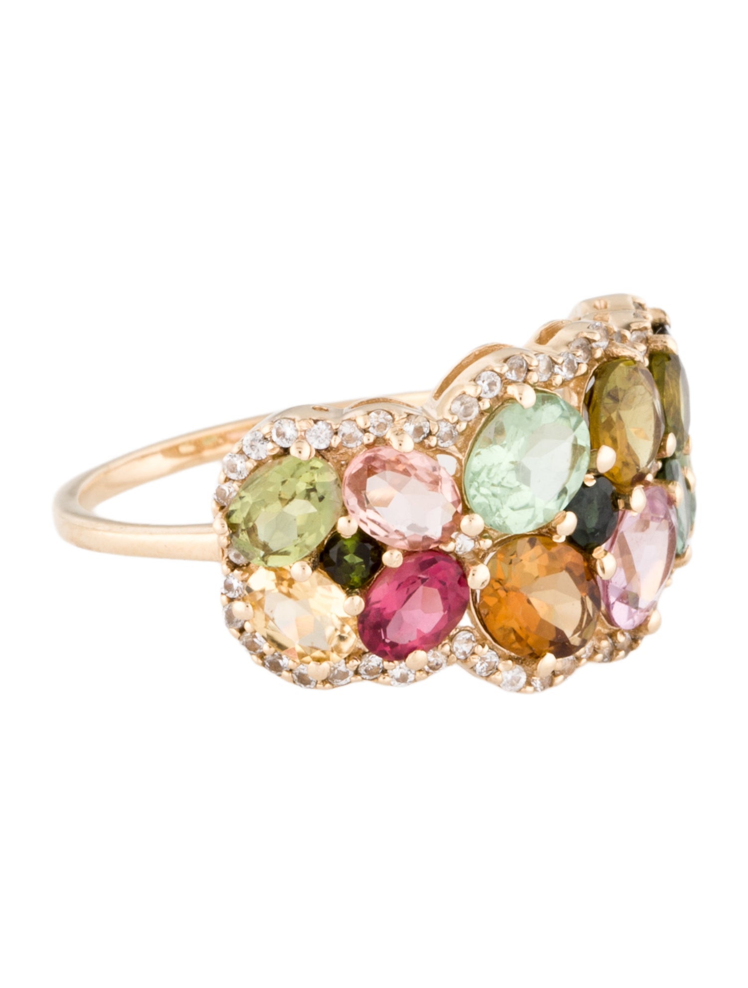 Ring 14K 2.28ctw Tourmaline & Sapphire Cocktail Ring