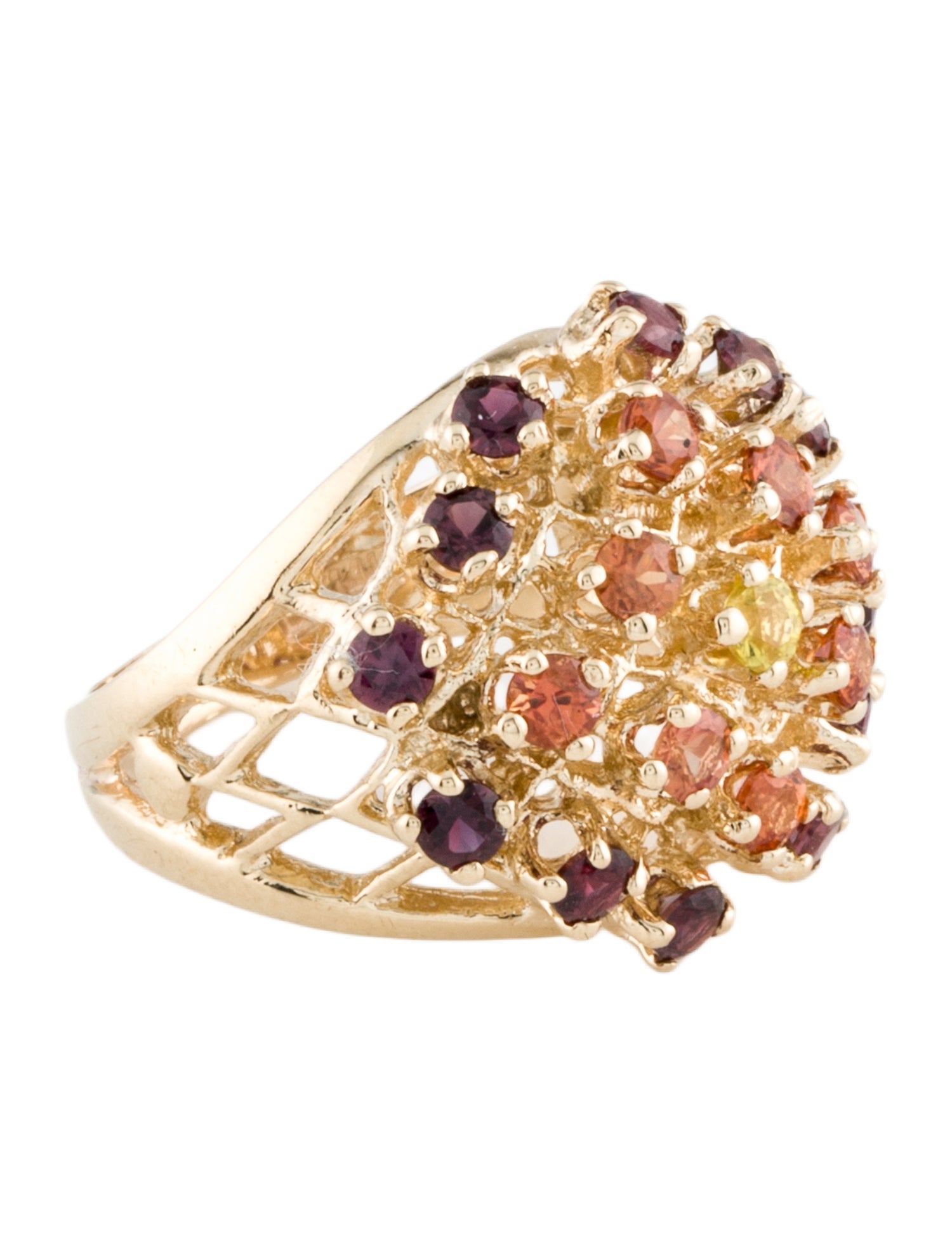 Ring 14K Sapphire & Ruby Cocktail