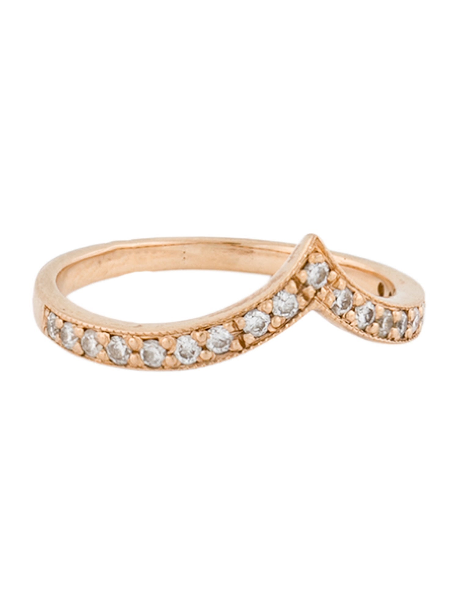 Ring 18K Diamond Chevron Band