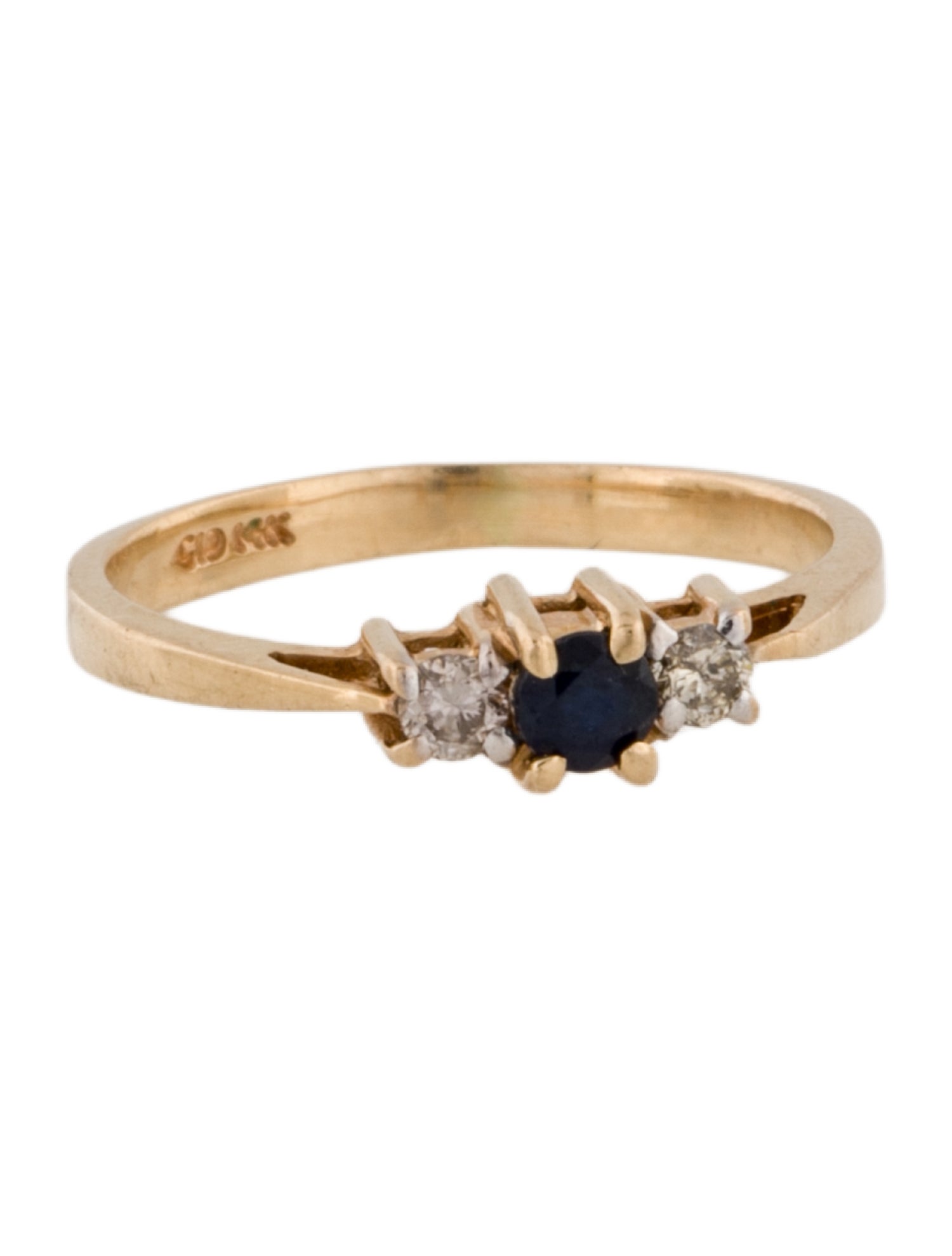 Ring 14K Sapphire & Diamond Band