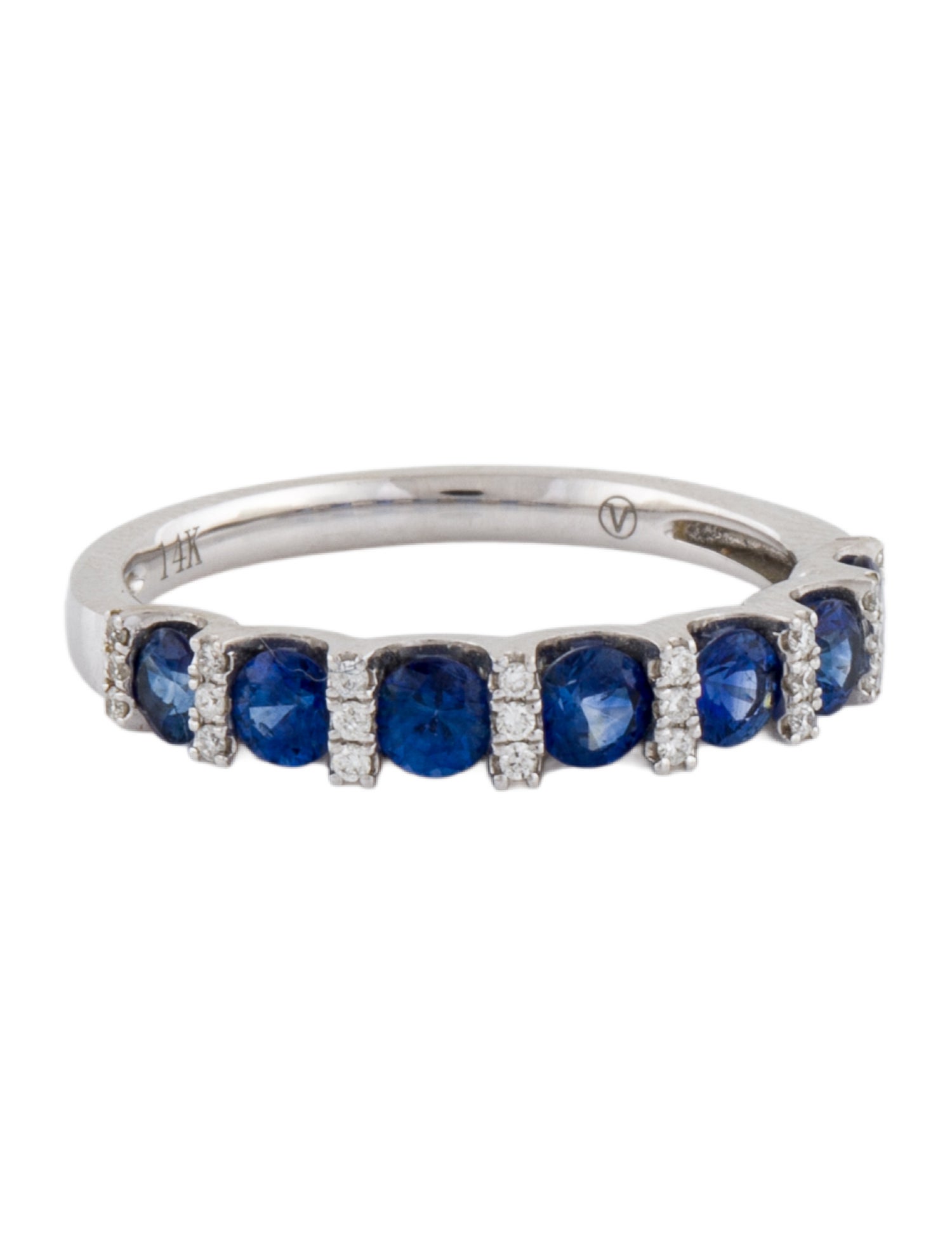 Ring 14K Sapphire & Diamond Band