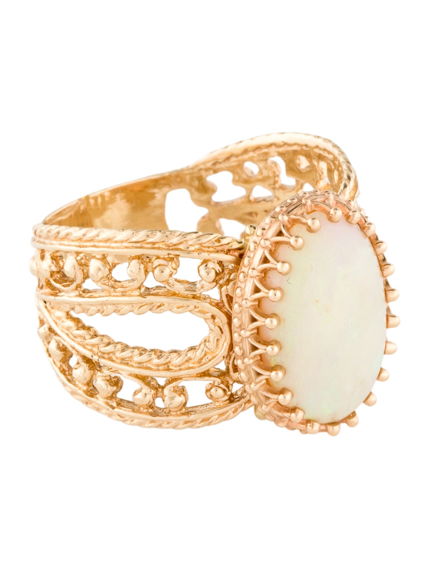 Ring 14K 5.40ct Opal Cocktail Ring