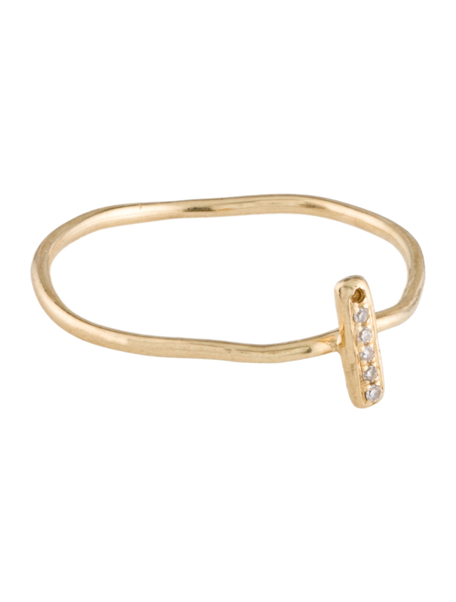 Ring 14K Diamond Bar Cocktail Ring