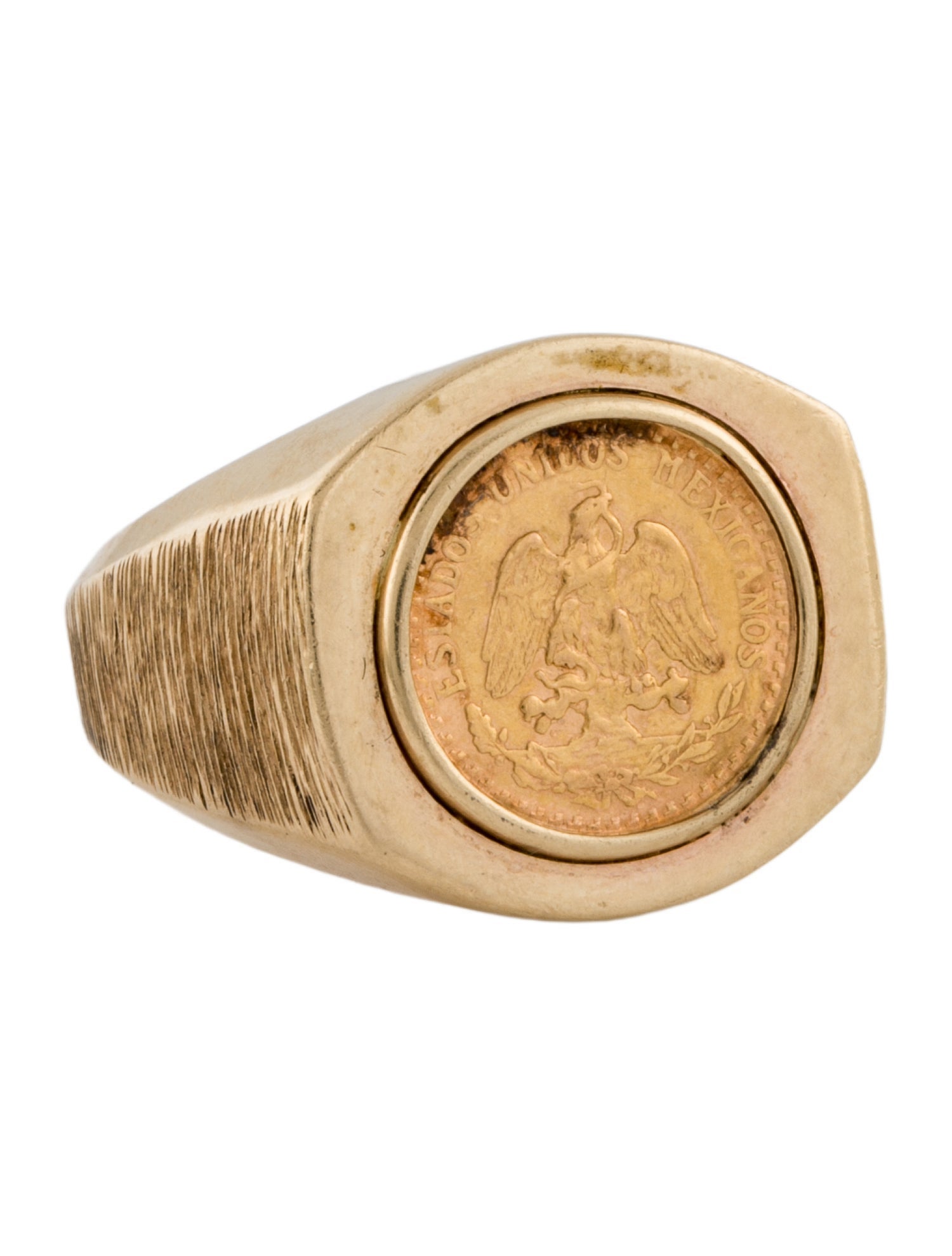 Ring 14K 1945 Dos Pesos Coin Signet