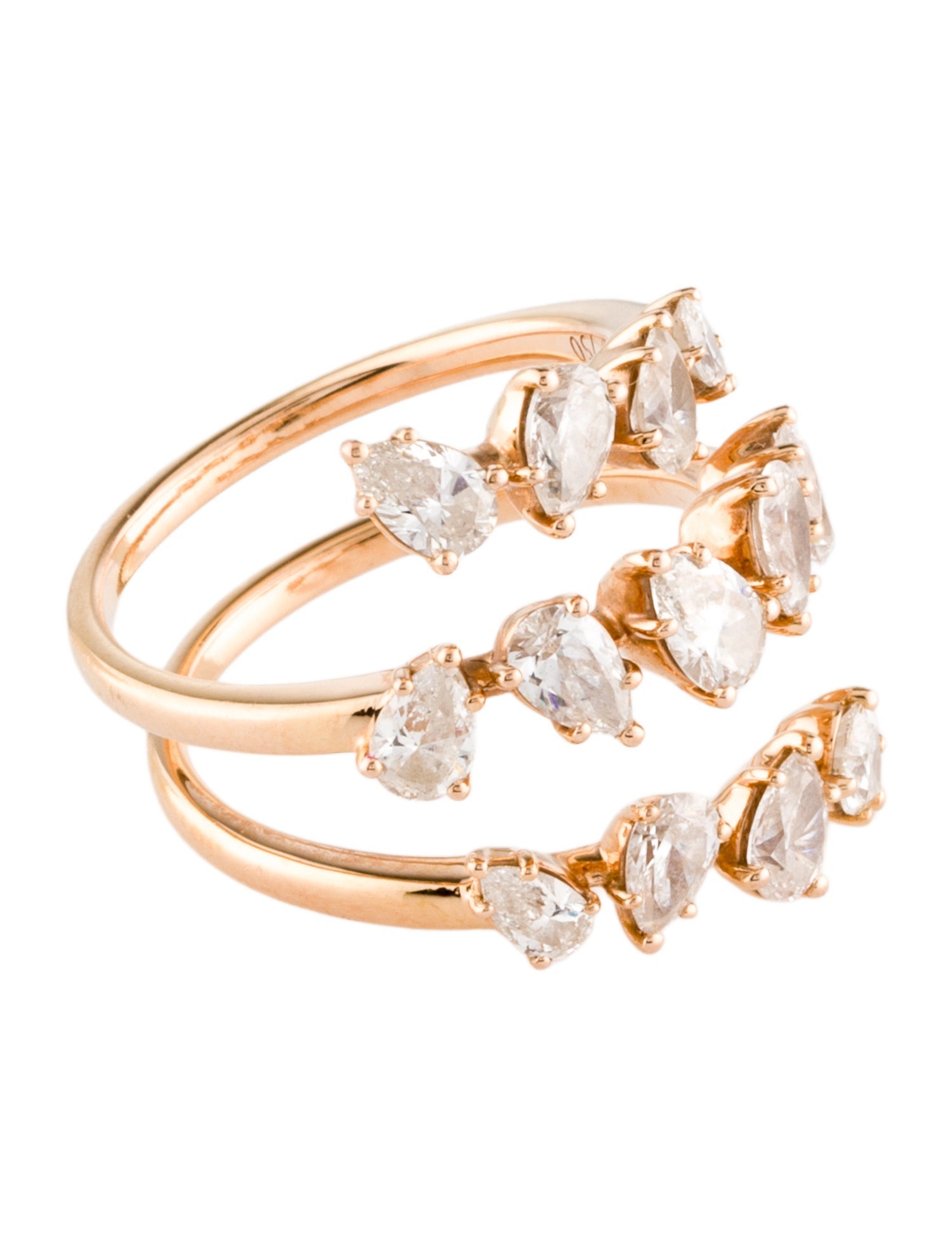 Ring 18K 2.18ctw Spiral Cocktail