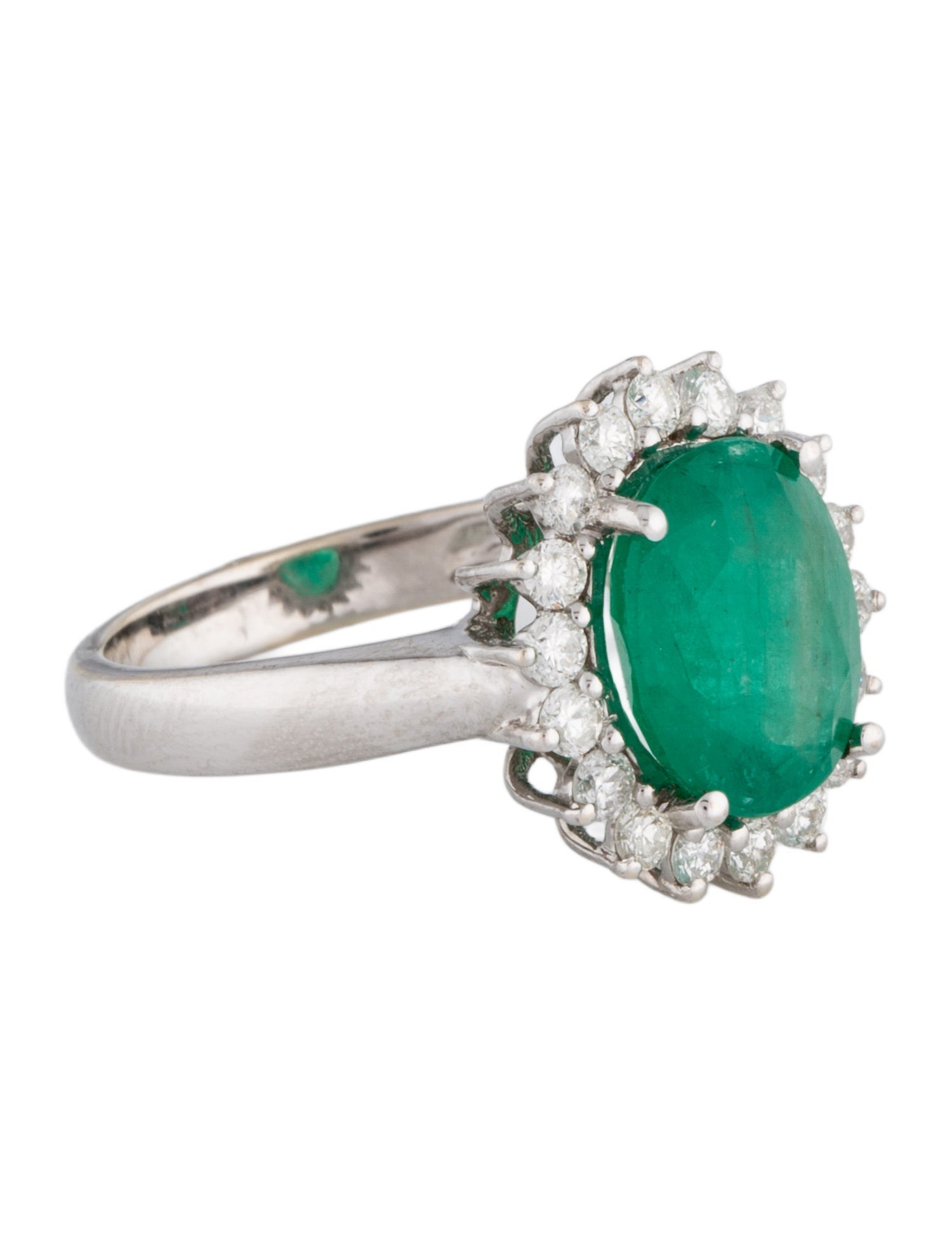 Ring 14K 3.20ct Emerald & Diamond Cocktail