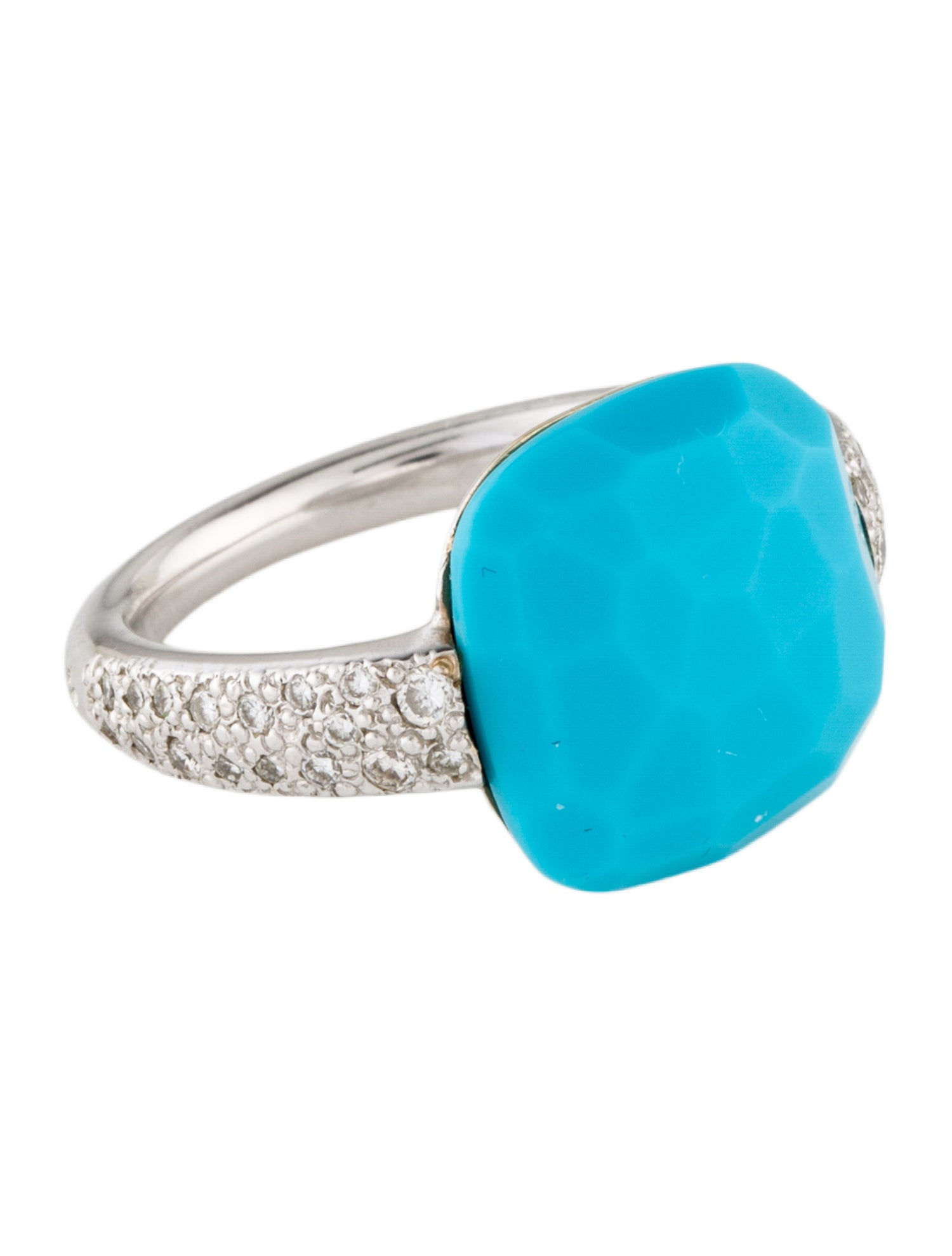 Pomellato 18K Turquoise & Diamond Capri Cocktail Ring