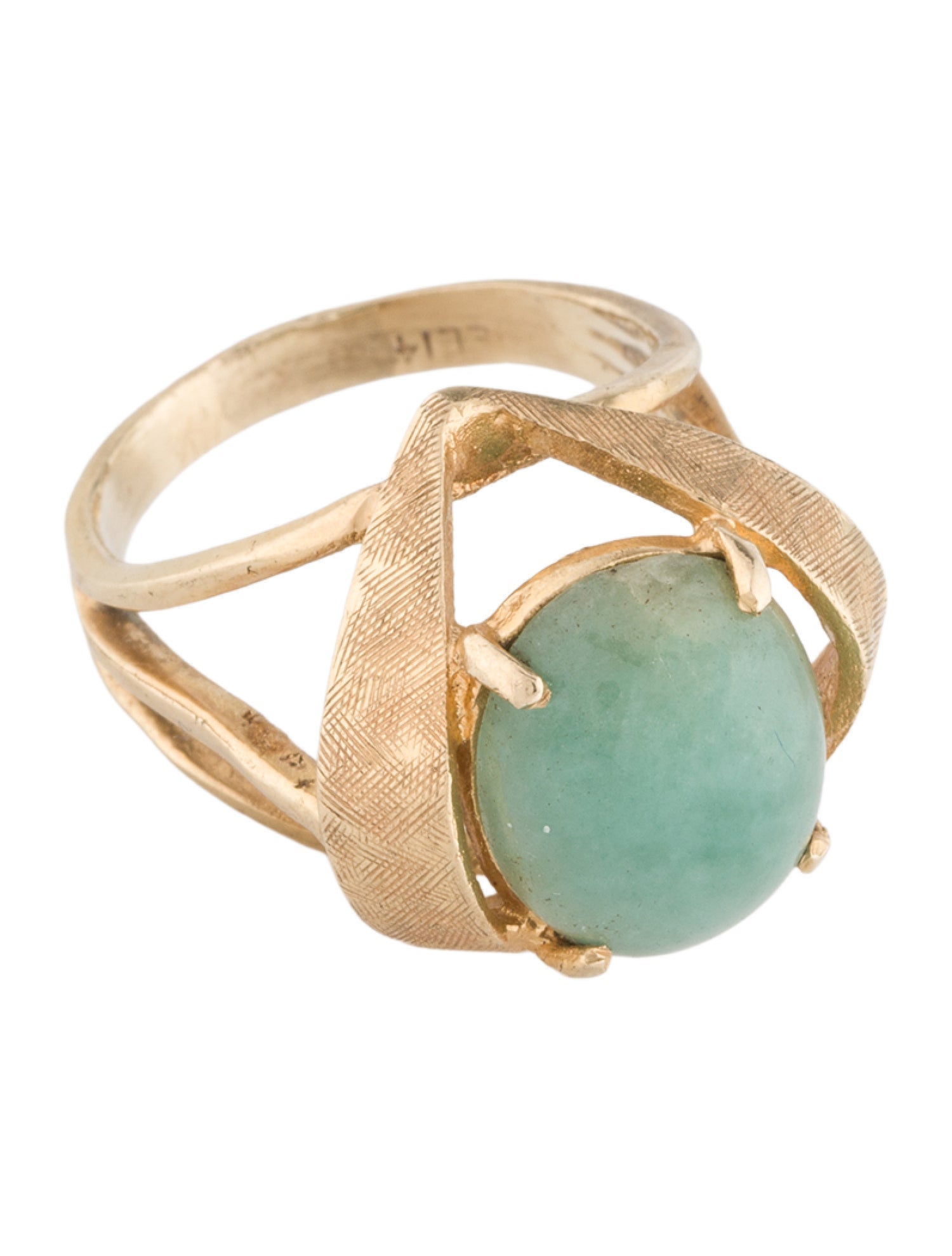 Ring 14K 3.66ctw Dyed Jadeite Cocktail