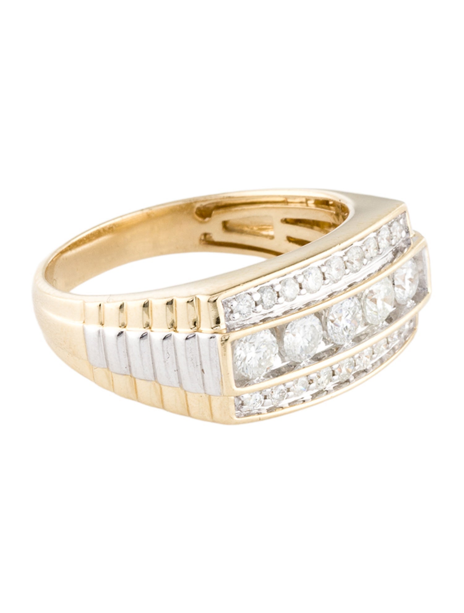 Ring 14K Diamond Two-Tone Signet