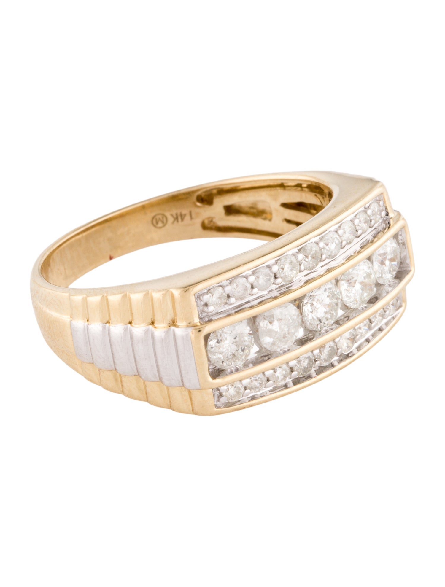 Ring 14K 1.05ctw Diamond Two-Tone Signet