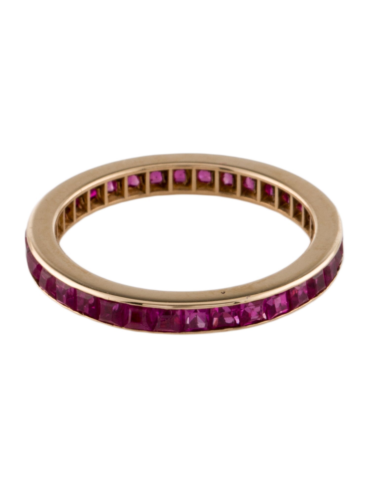 Ring 14K 1.18ctw Synthetic Ruby & Ruby Eternity Band