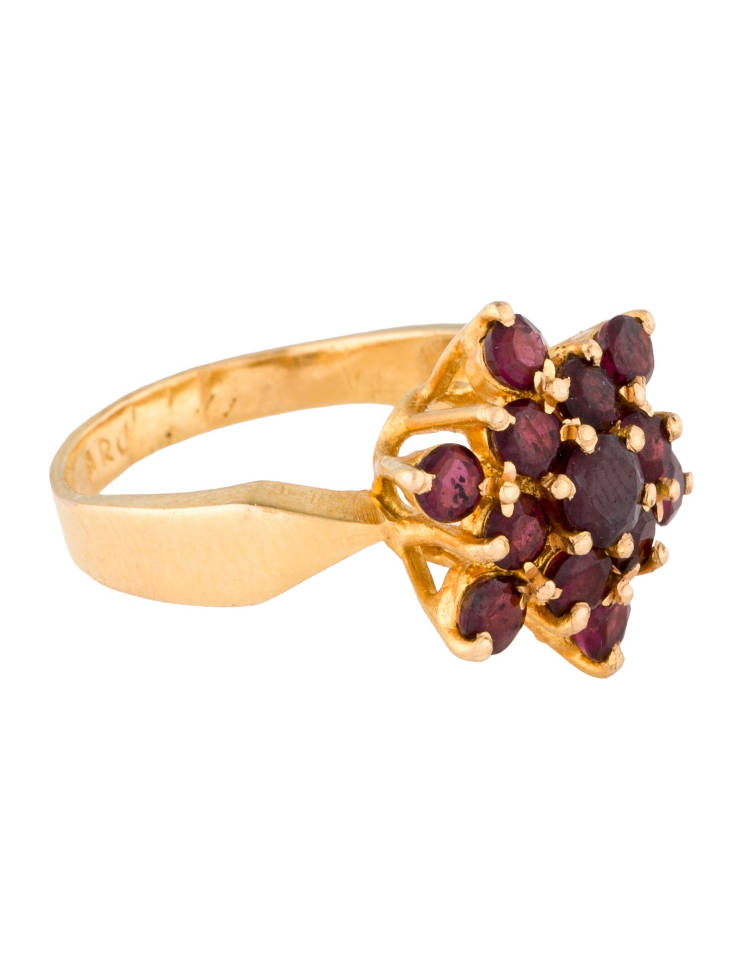 Ring Garnet Cluster Cocktail