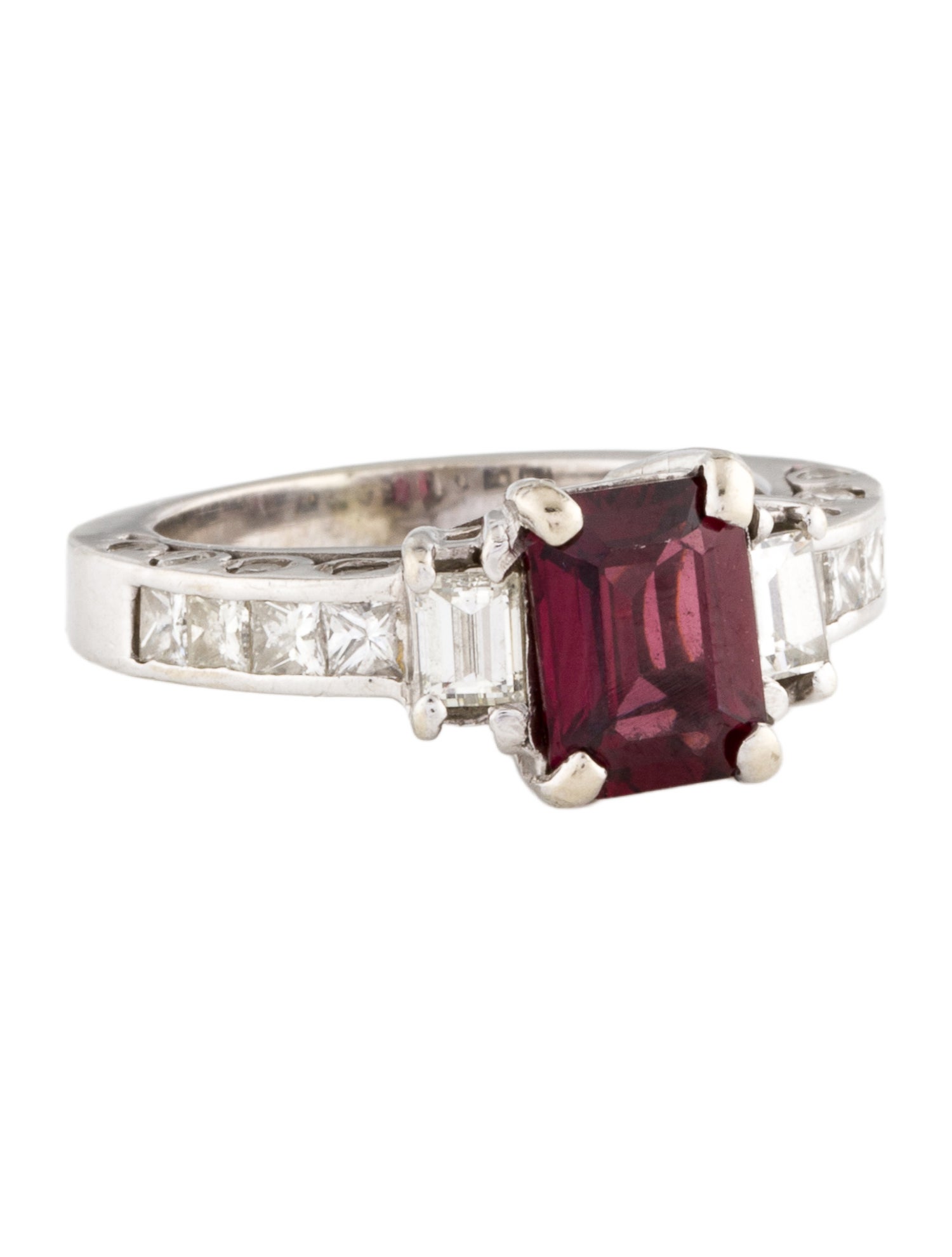 Ring 14K Rhodolite & Diamond Cocktail Ring