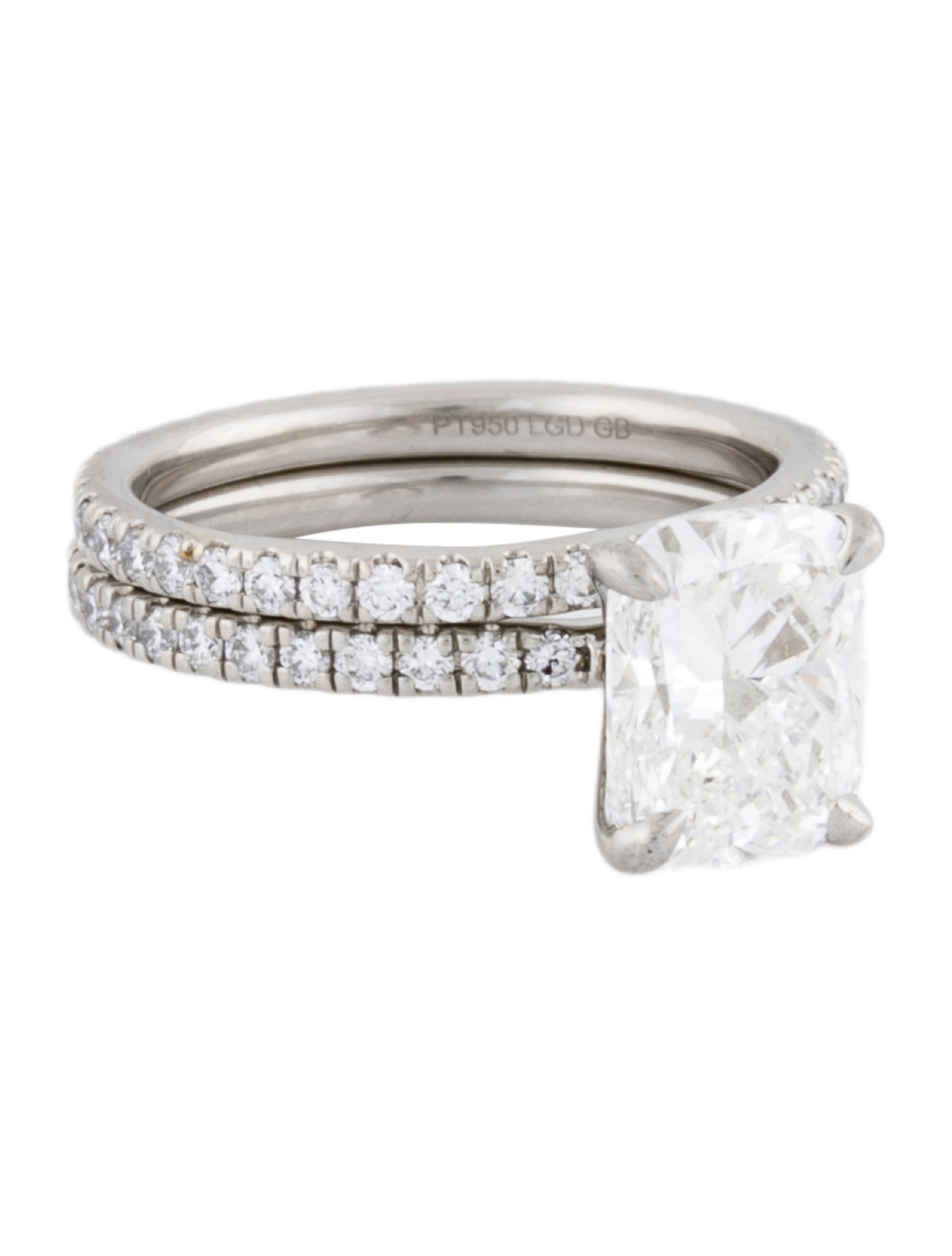 Ring Platinum 2.60ct Lab-Grown Diamond Engagement & Wedding Set
